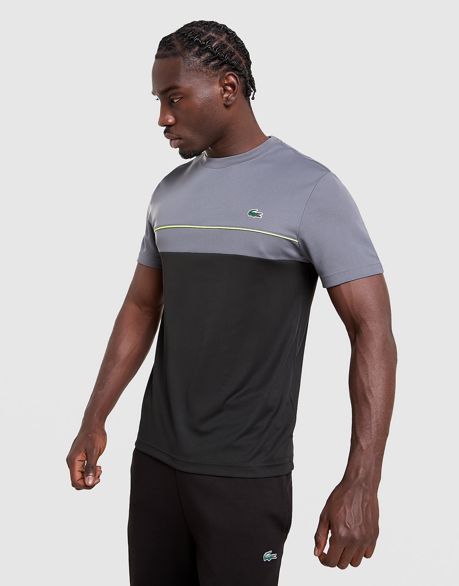 Lacoste Panel T-Shirt - Zwart- Heren, Zwart