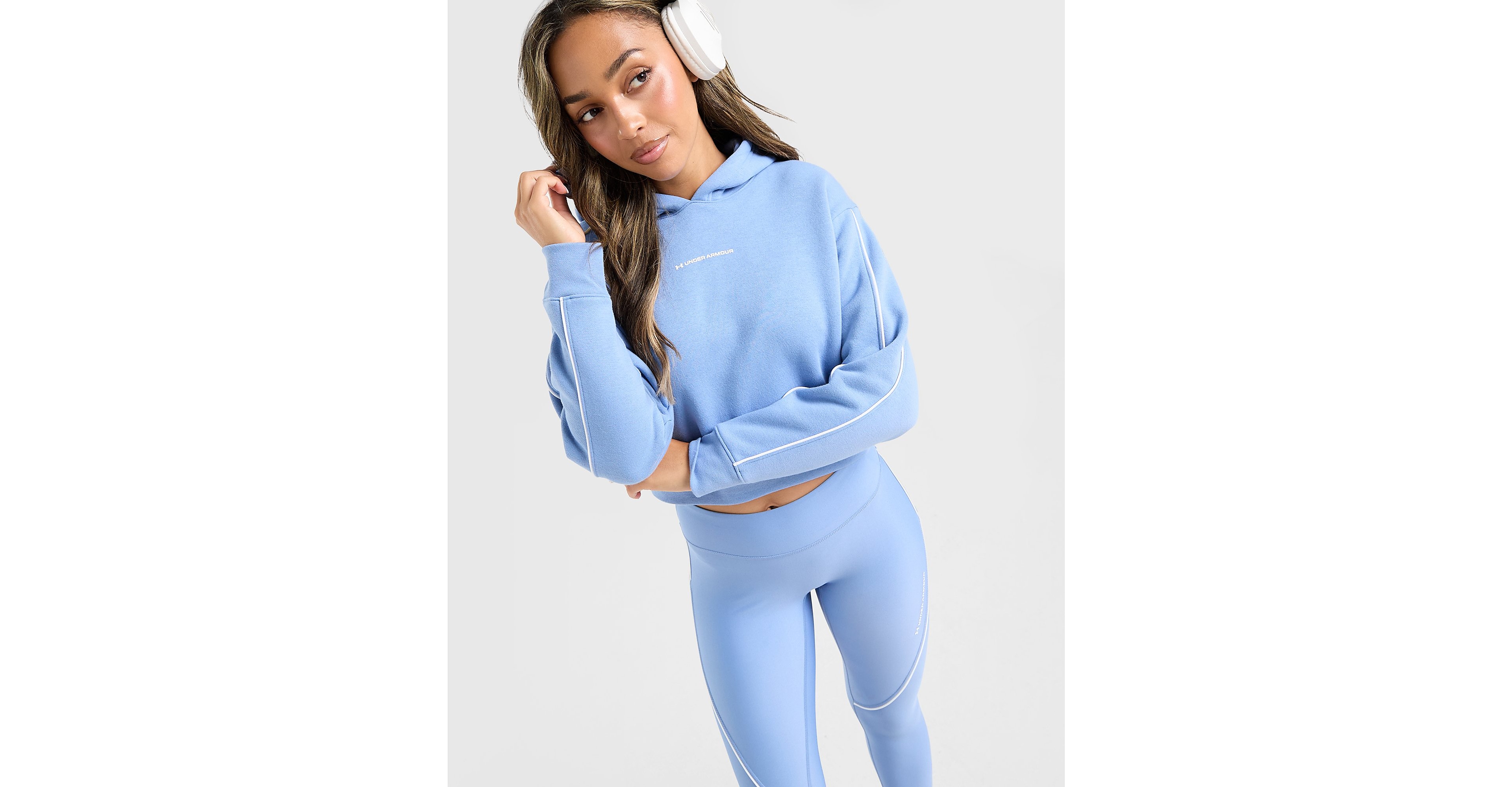 Piping Overhead Cropped Hoodie