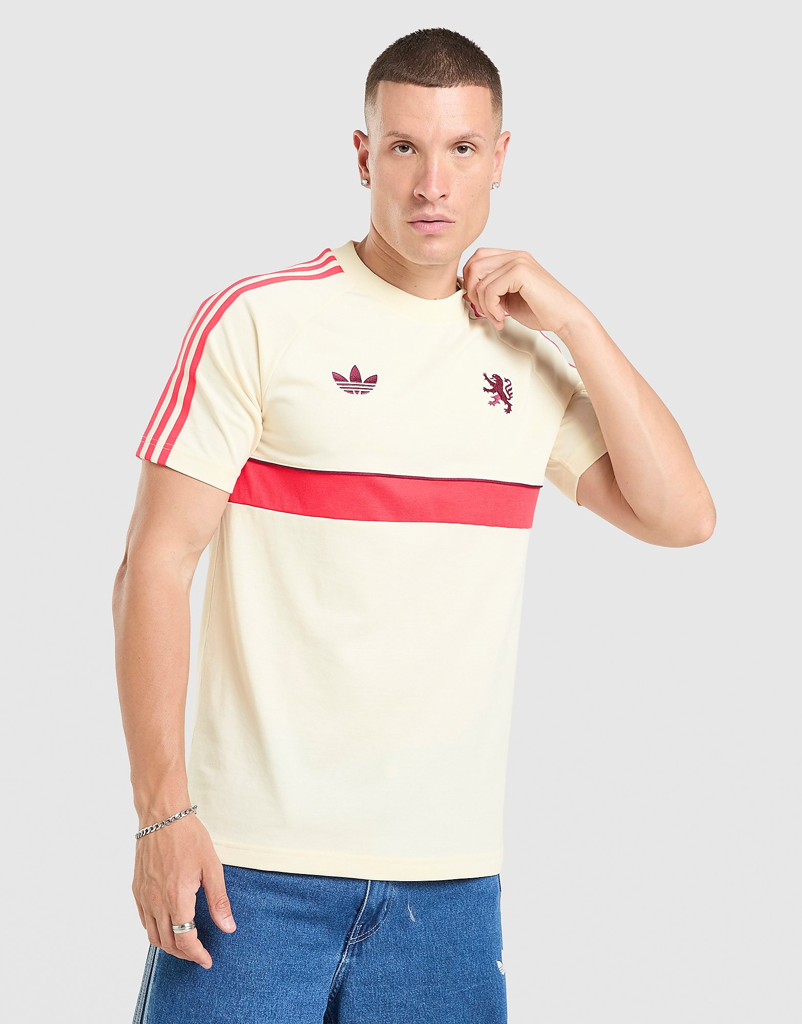 adidas Originals Olympique Lyon OG T-Shirt - Wit- Heren, Wit XXXL