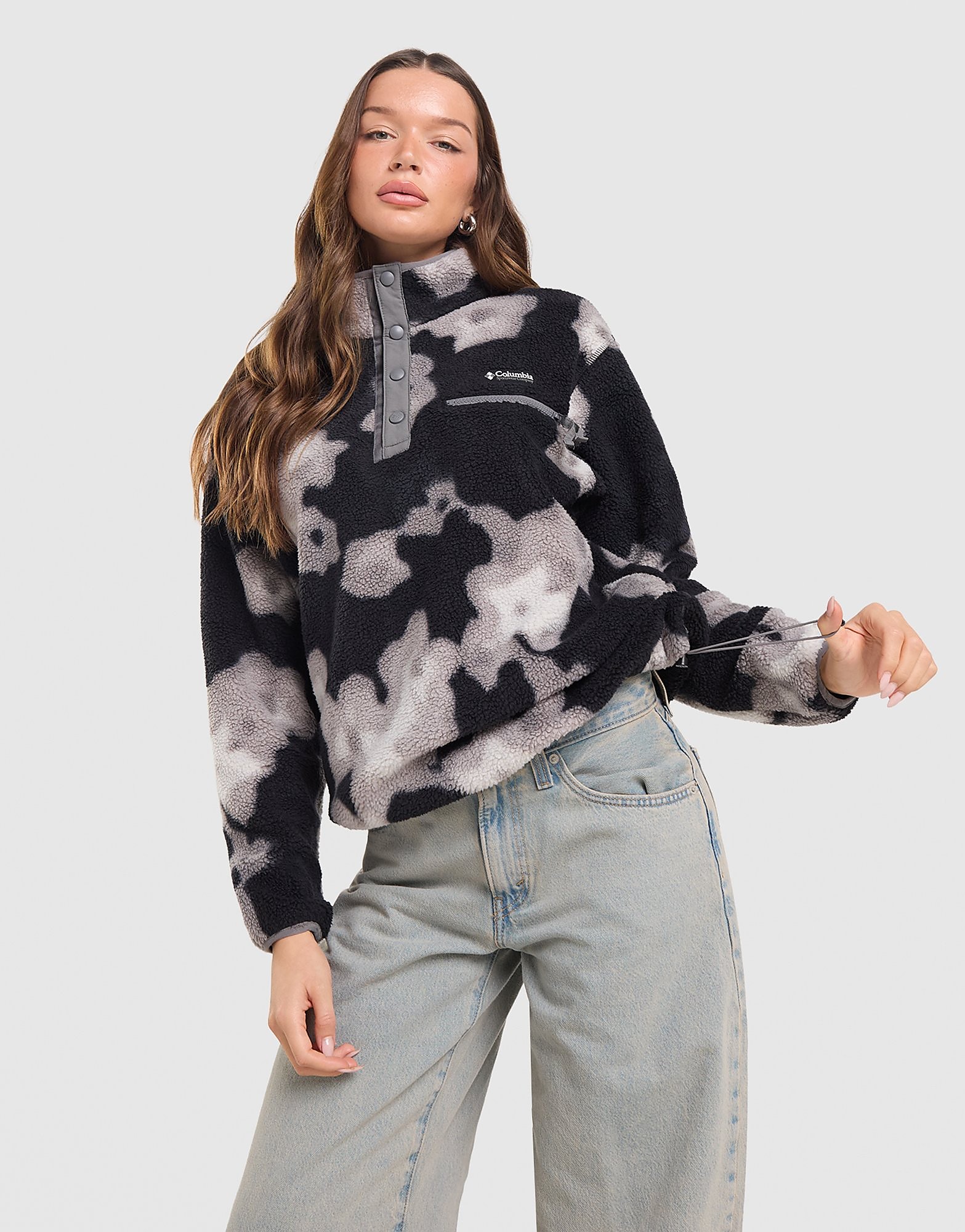 Columbia Helvetia Oversized Print Fleece - Zwart- Dames, Zwart