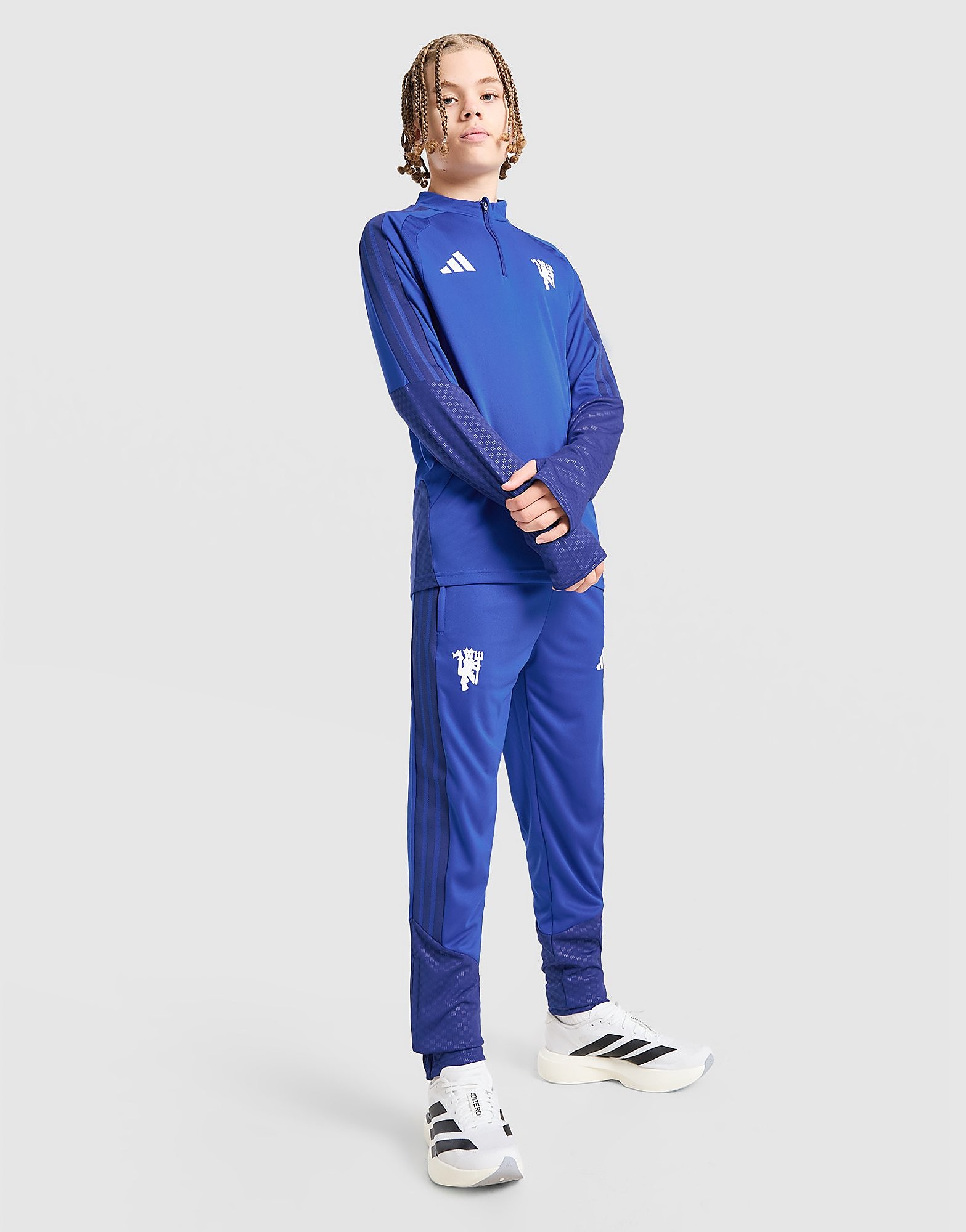 Adidas Enfant Bleu Pantalon d'entraînement Manchester United Size 11-12Y, JD Sports