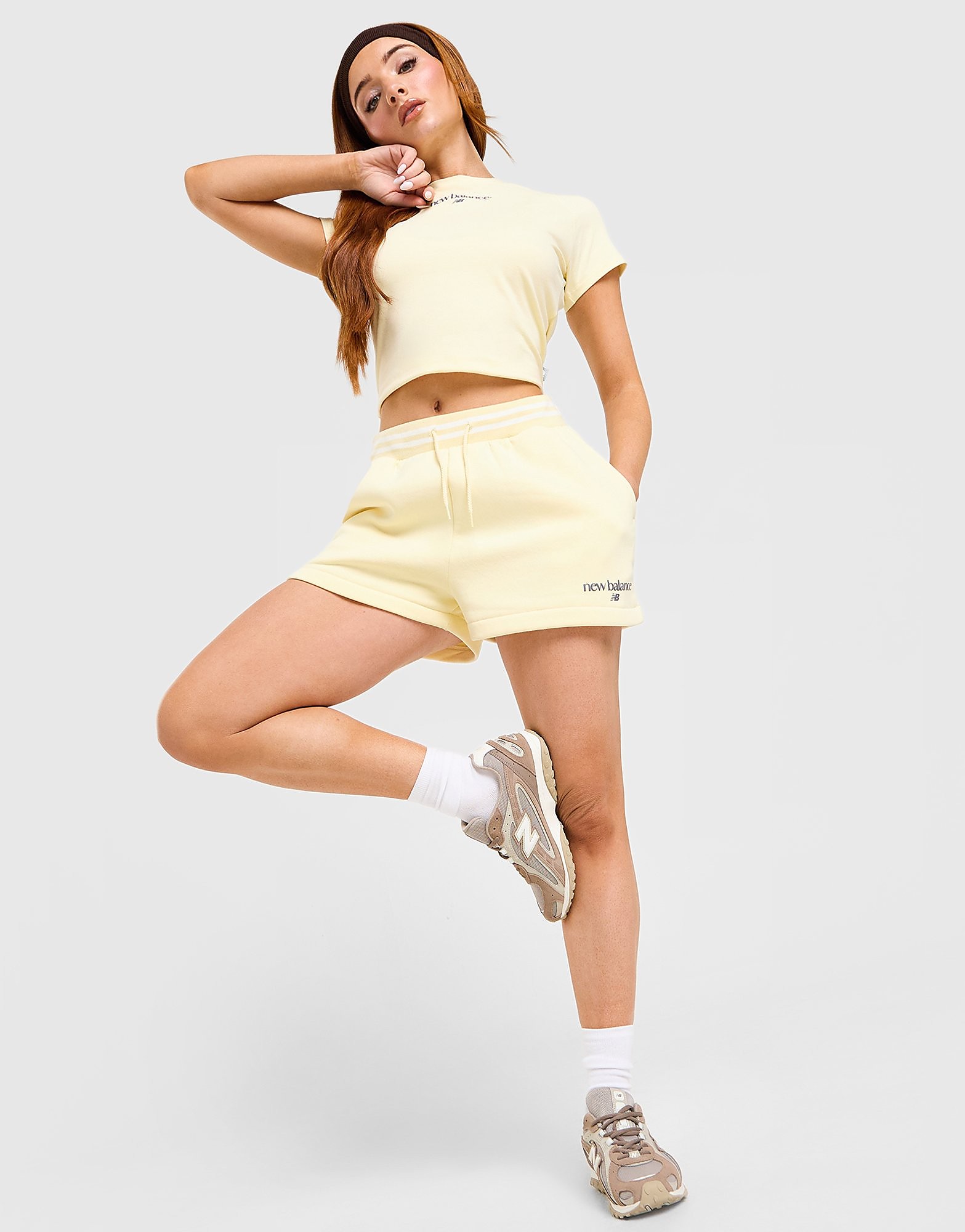 Womens Pantaloncino Ribbed - Giallo, giallo giallo Donna taglia S