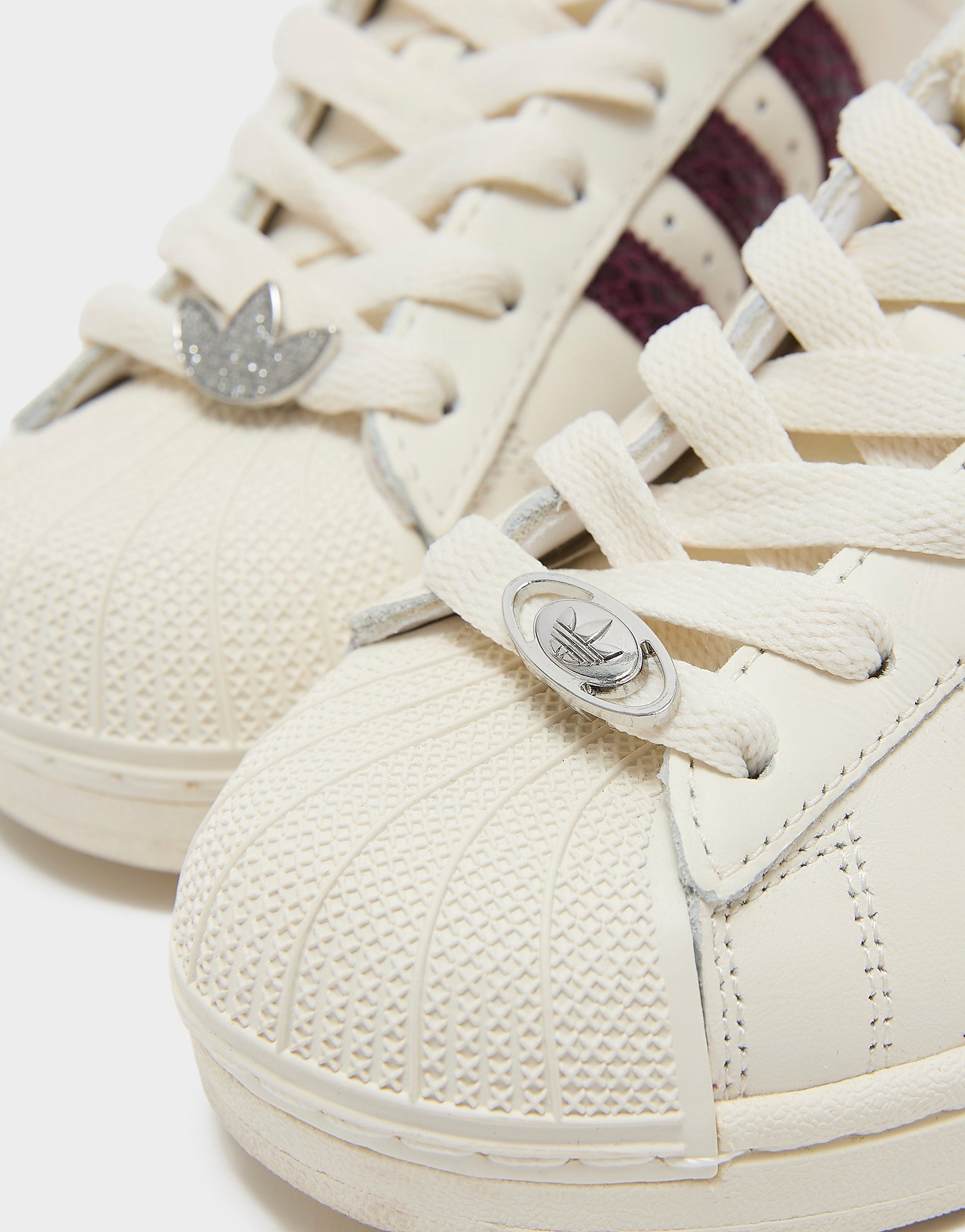 adidas Originals 4-Pack Trefoil Lace Charms - Wit- Dames, Wit One Size