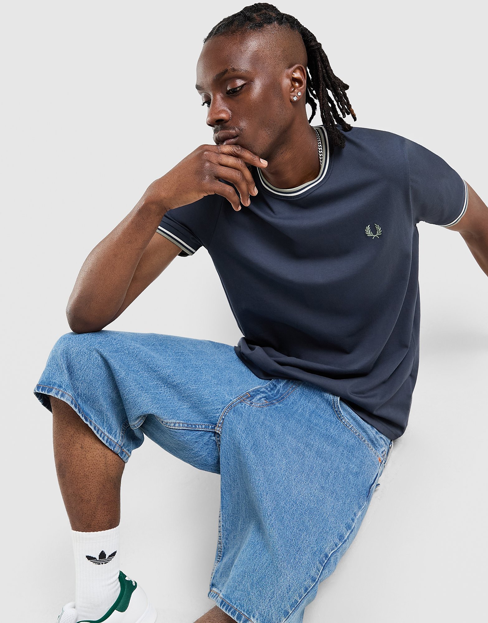 Fred Perry Twin Tipped T-Shirt - Blauw- Heren, Blauw