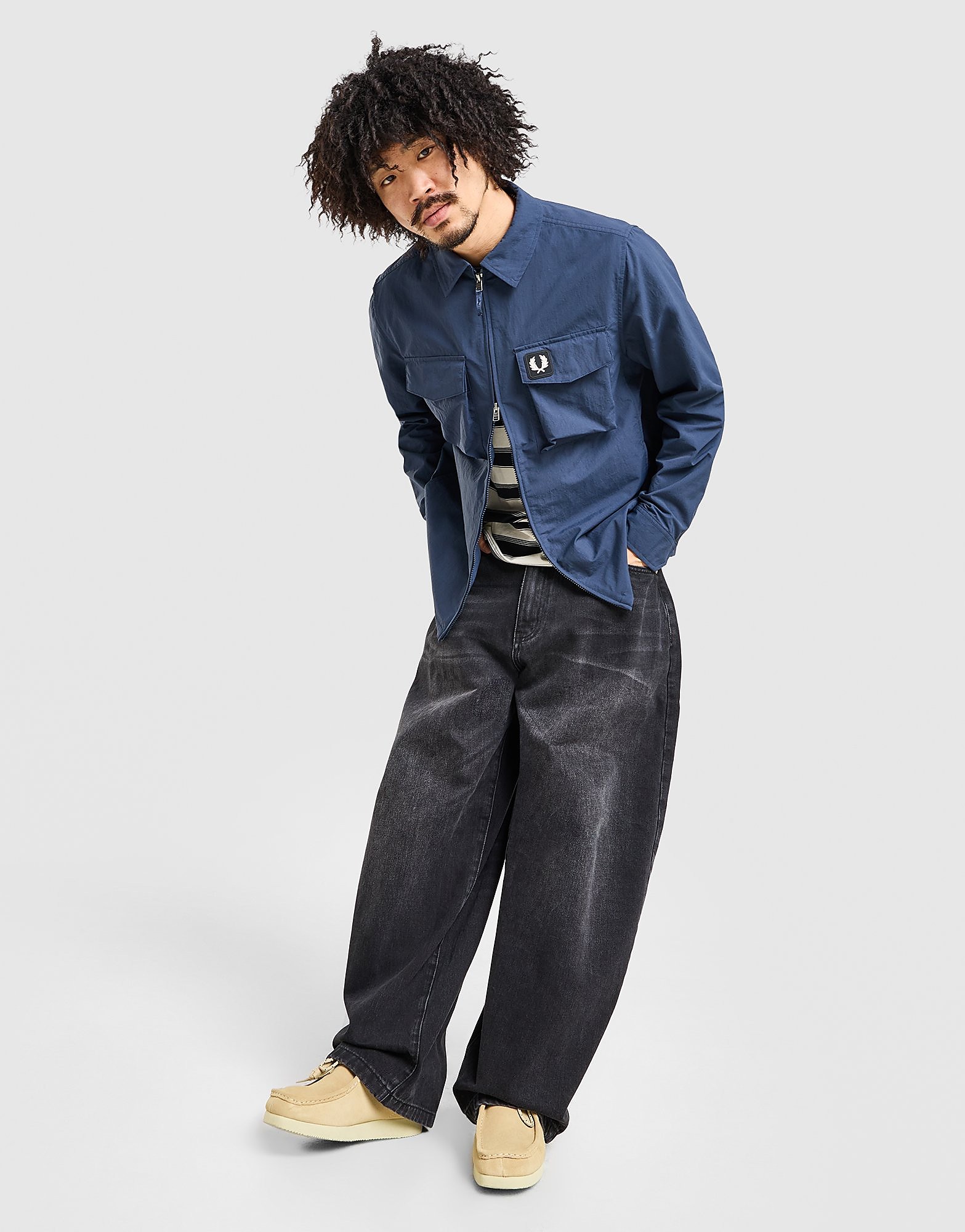 Fred Perry Woven Overshirt - Blauw- Heren, Blauw