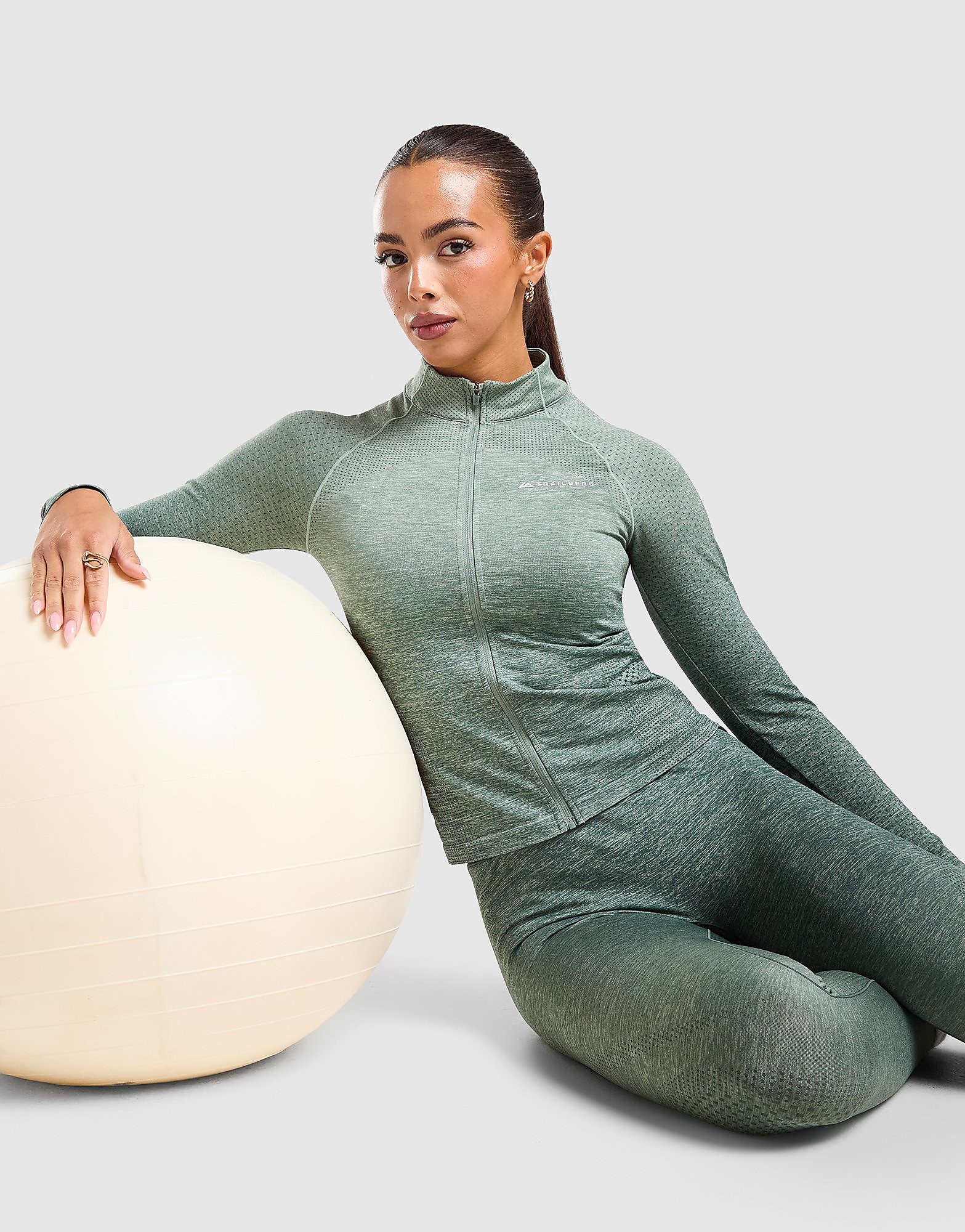 Trailberg Evocurve Seamless Full Zip Top - Groen- Dames, Groen