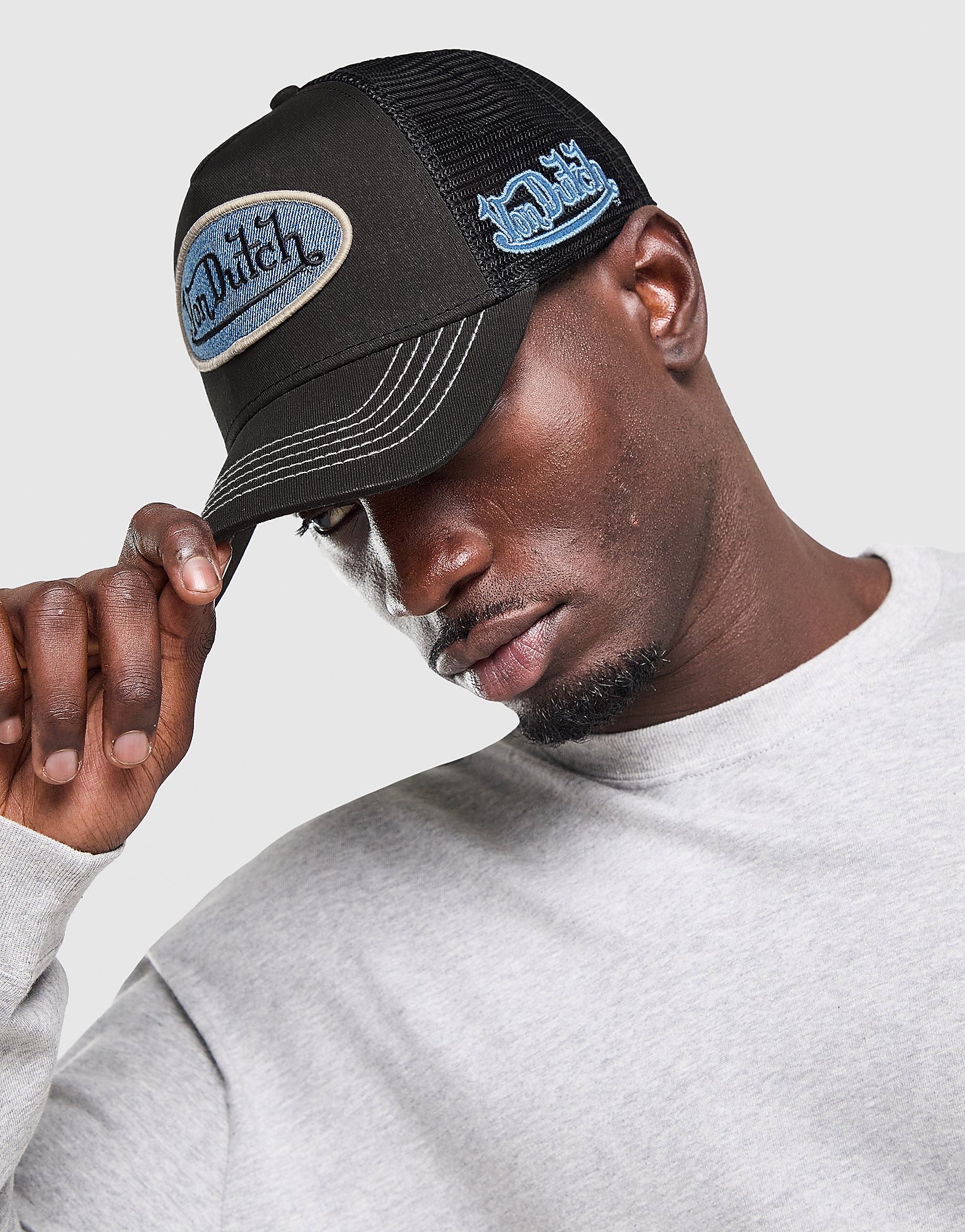 Von Dutch Contrast Stitch Trucker Cap - Bruin- Dames, Bruin