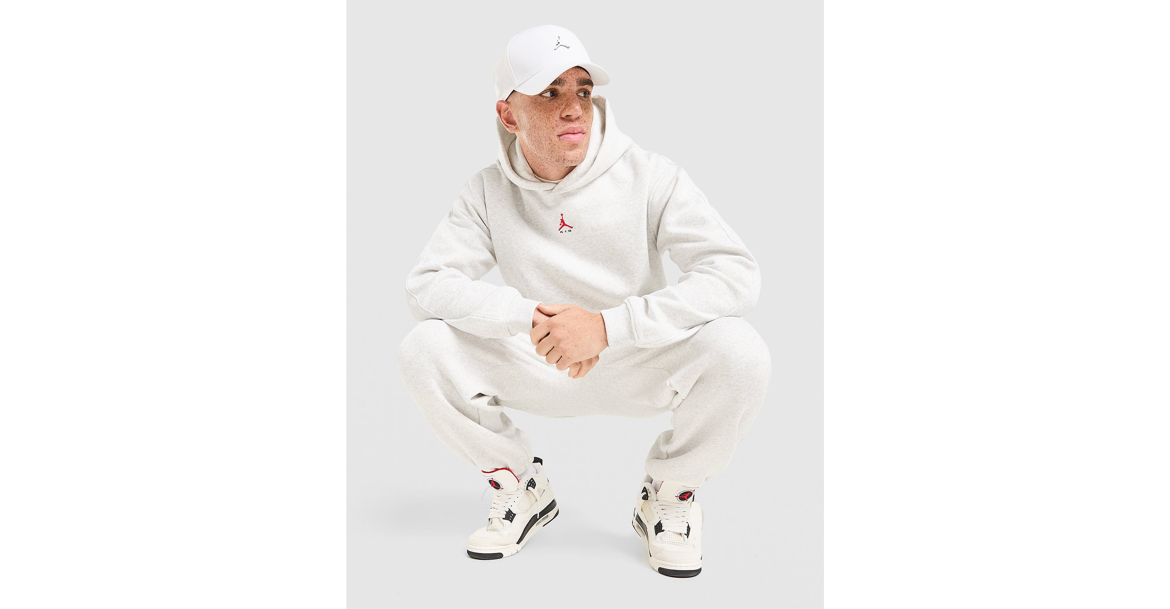 Jordan Sweatshirt 'Brooklyn' ljusgrå / röd herr – bild 2