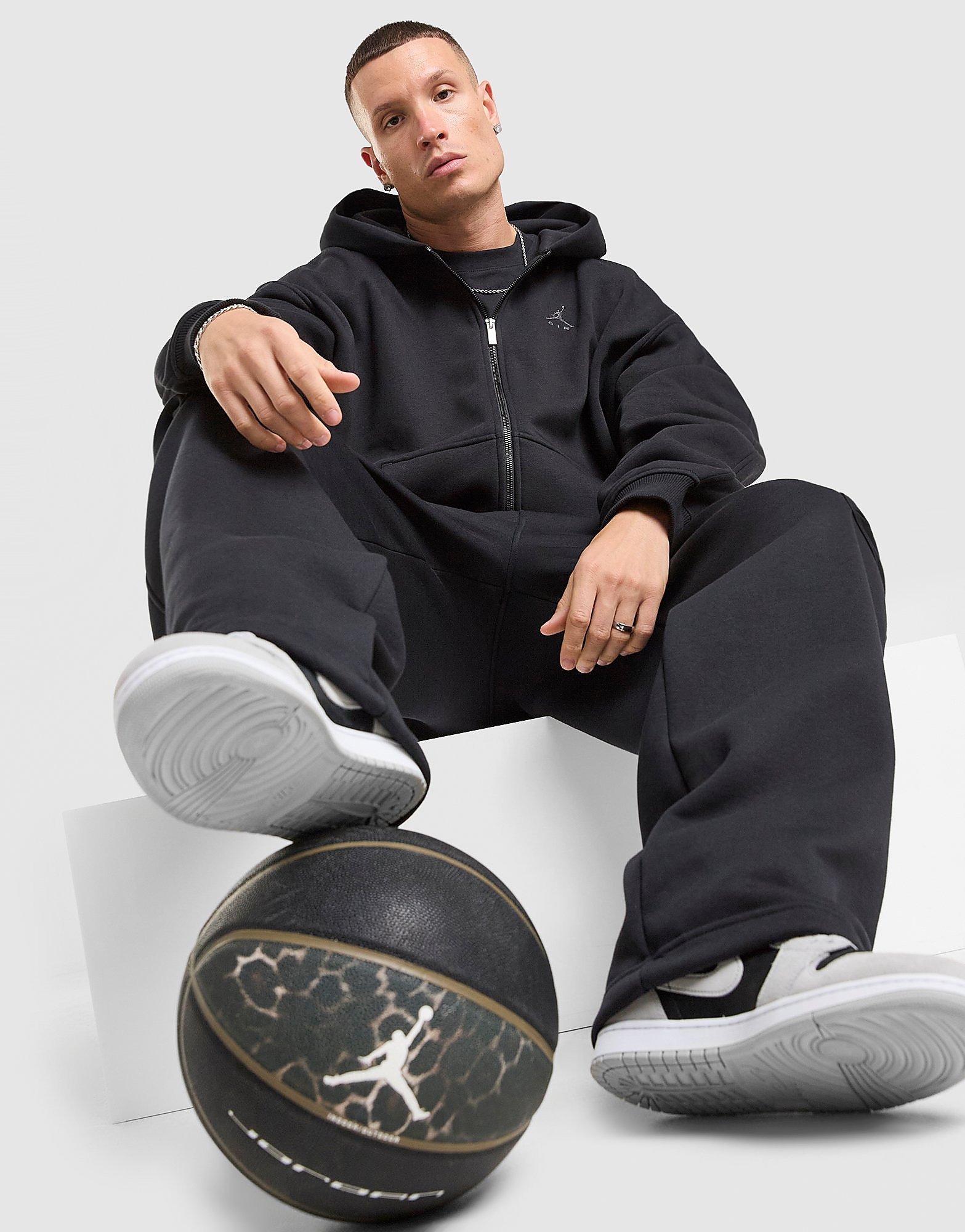 Jordan Brooklyn Oversized Full Zip Hoodie - Zwart- Heren, Zwart