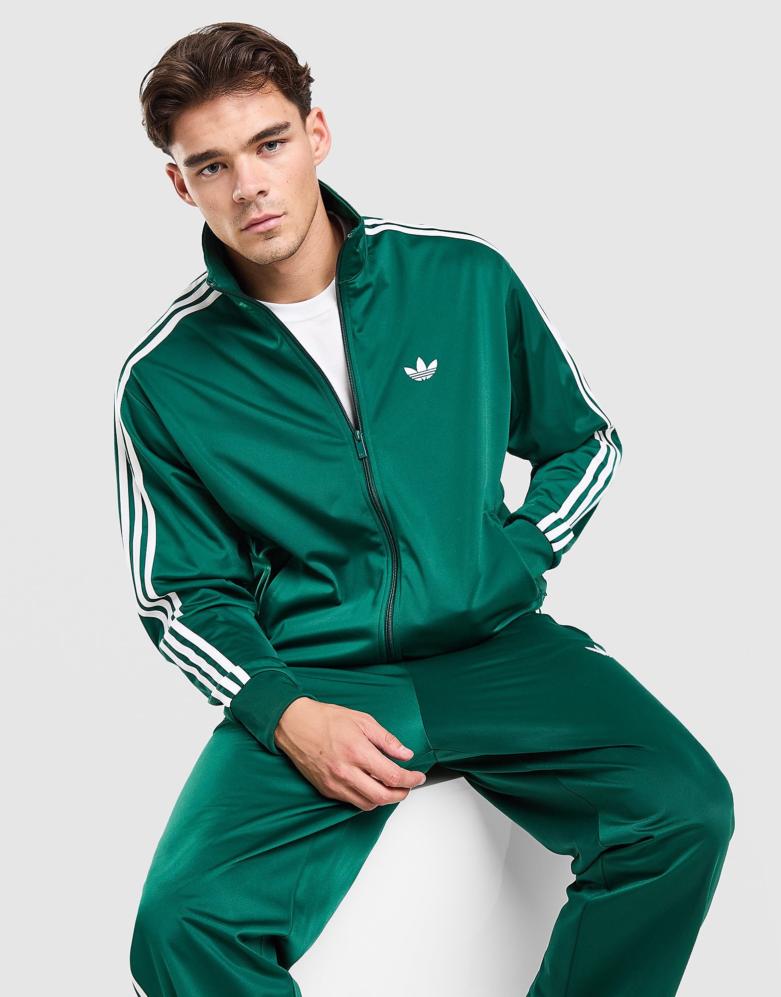 Mens adidas Originals Firebird Track Top - Verde, Verde