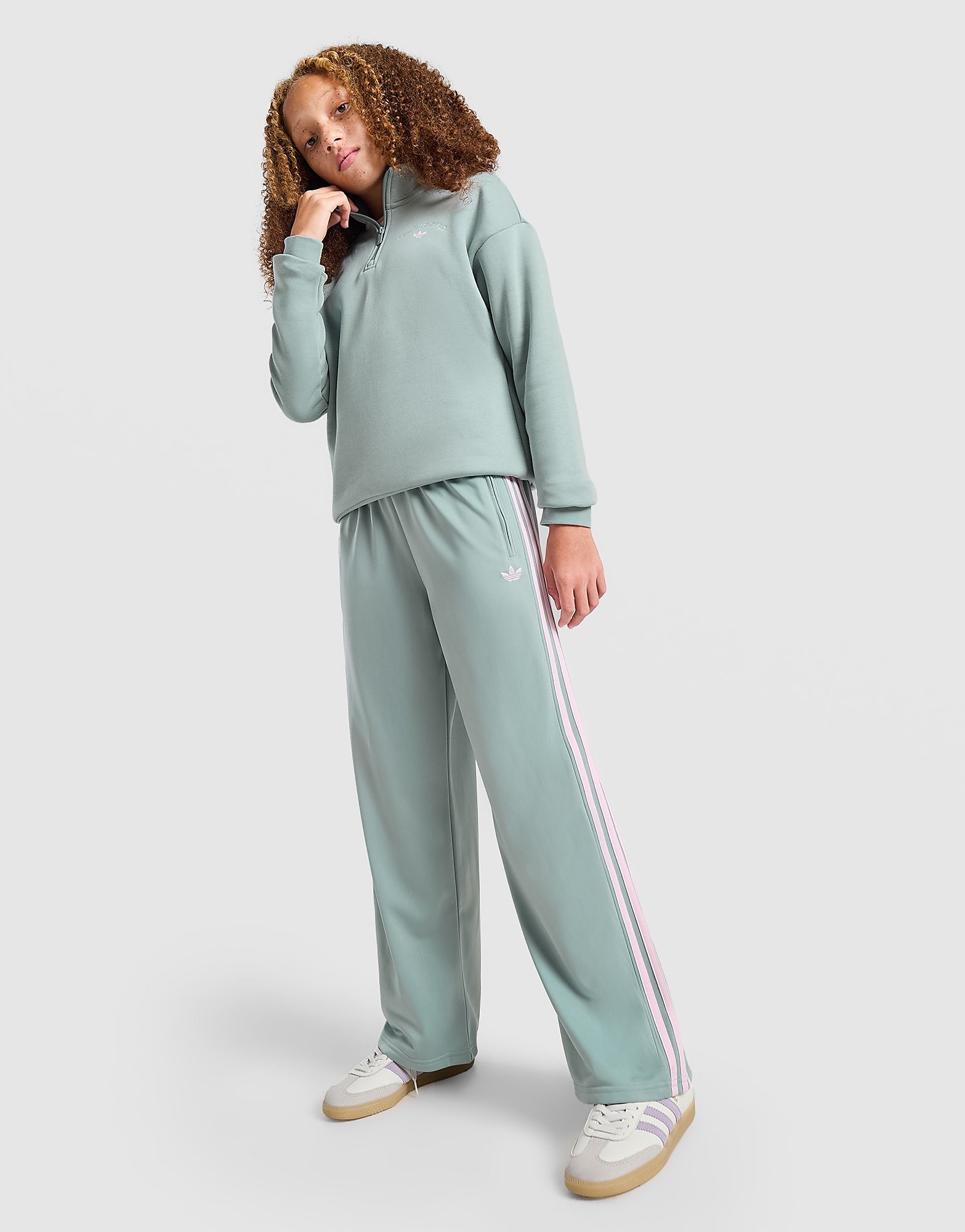 adidas Originals Girls' Firebird Wide Leg Joggers Junior - Groen - Kind, Groen 9-10Y