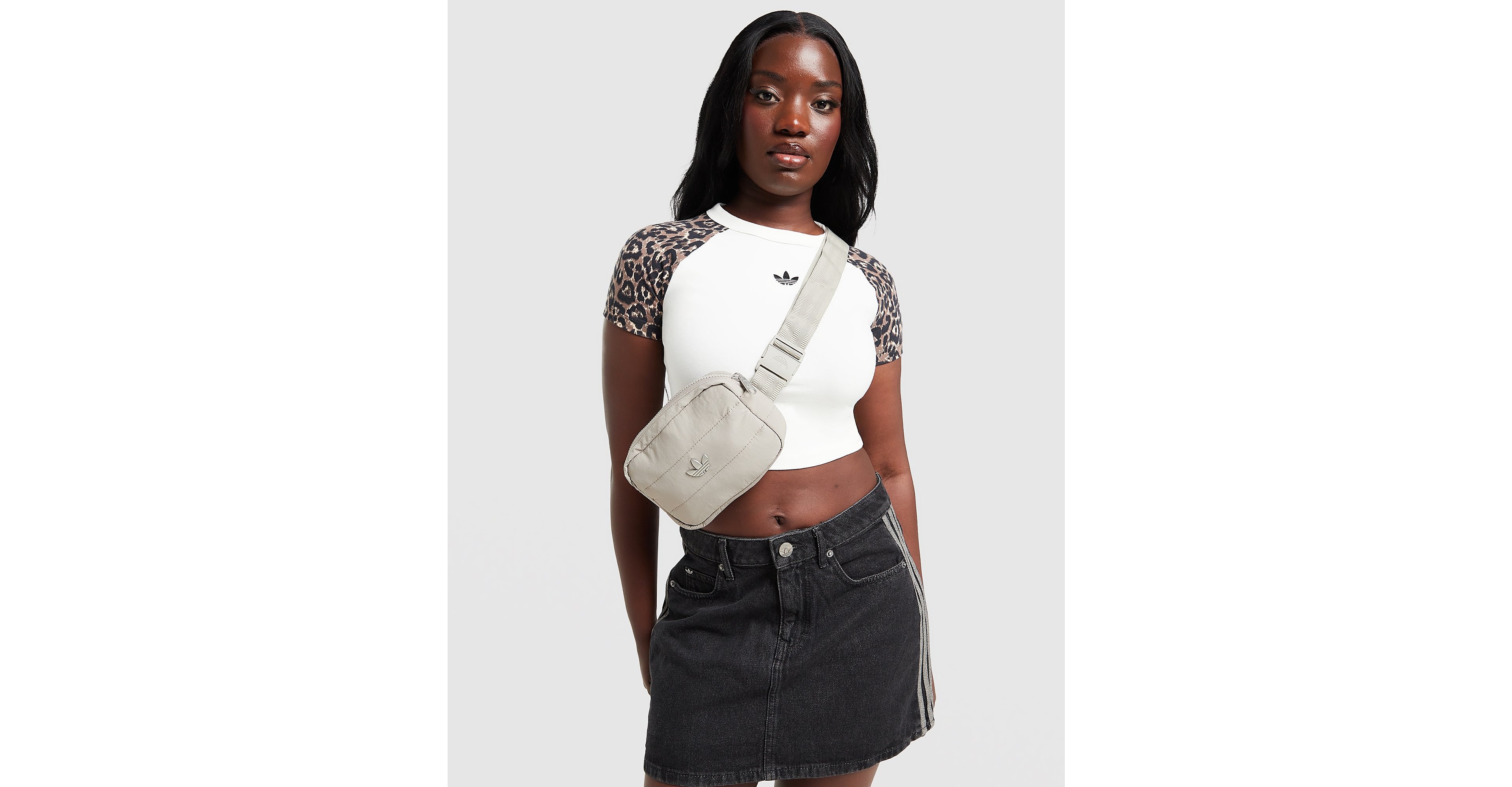 Denim 3-Stripes Mini Skirt