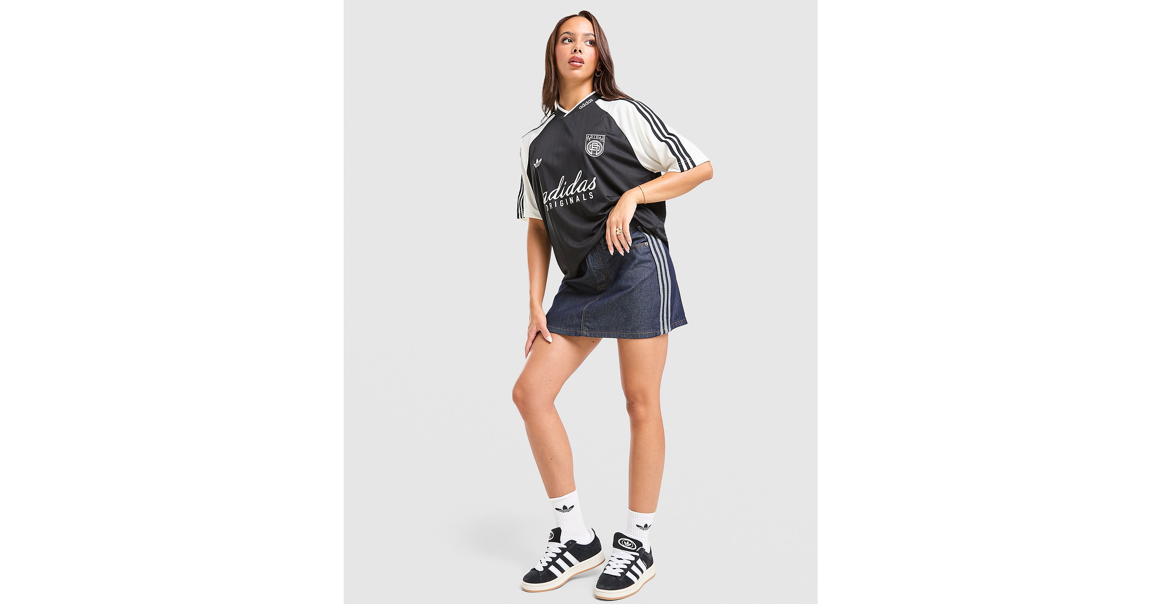 Denim 3-Stripes Mini Skirt