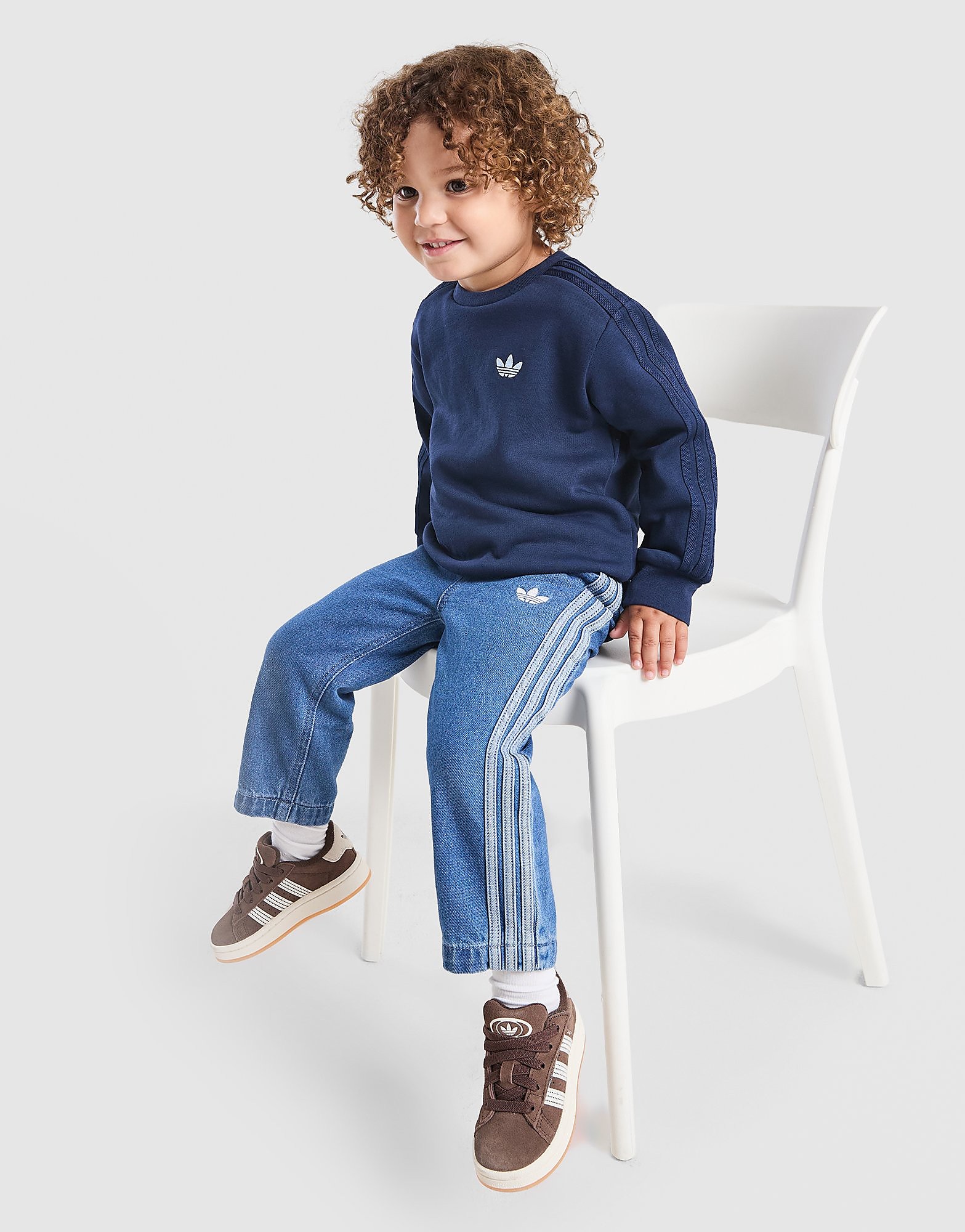 adidas Originals Denim Crew Tracksuit Infant - Blauw - Kind, Blauw