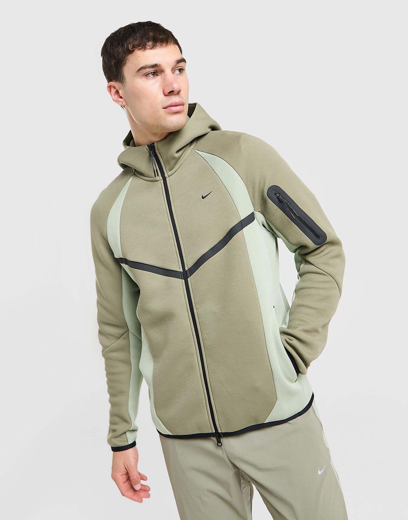 Tech Fleece Pro Full Zip Hoodie - Herren, Grün - male - Size: L