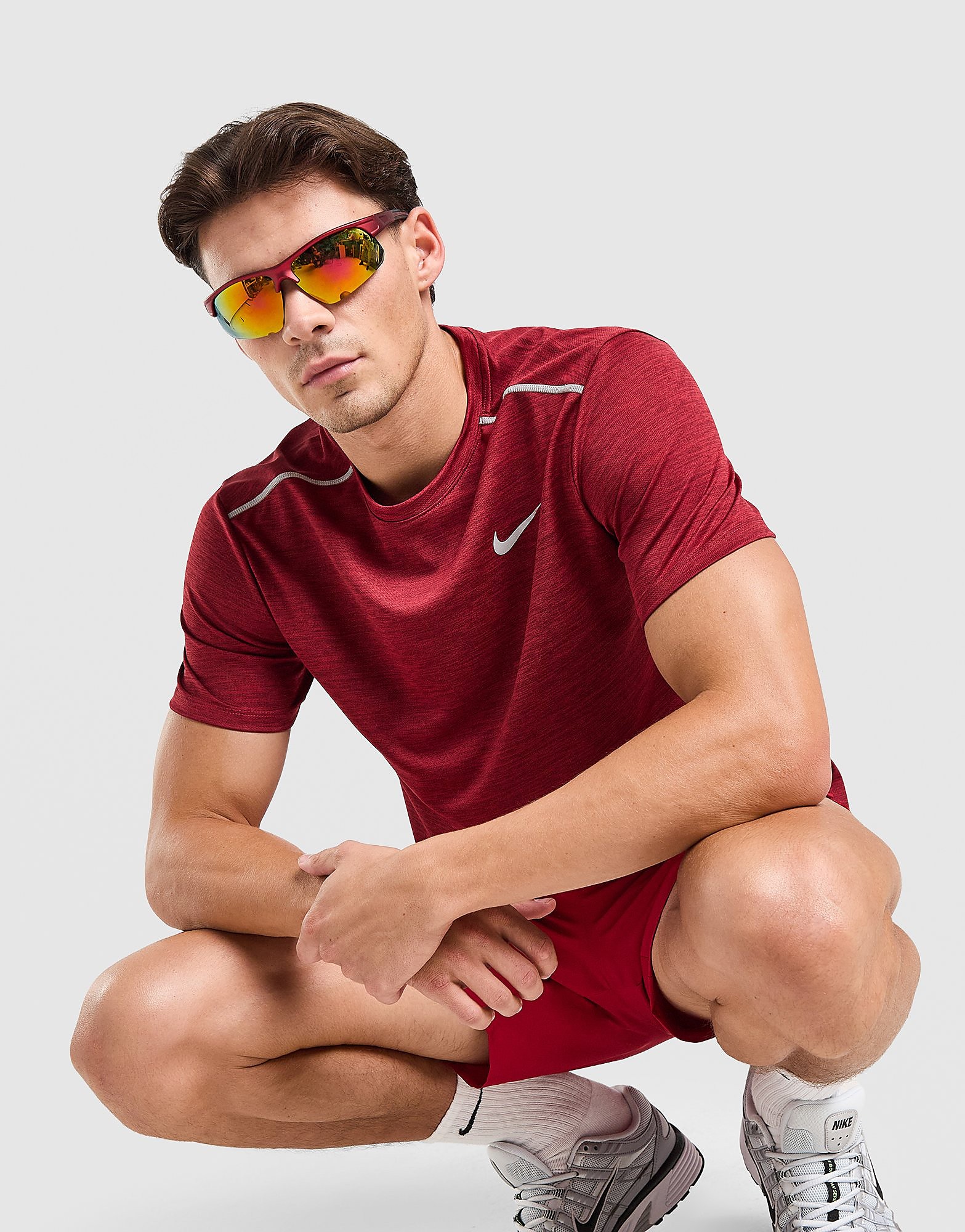 Nike Miler T-Shirt Rood- Heren Rood