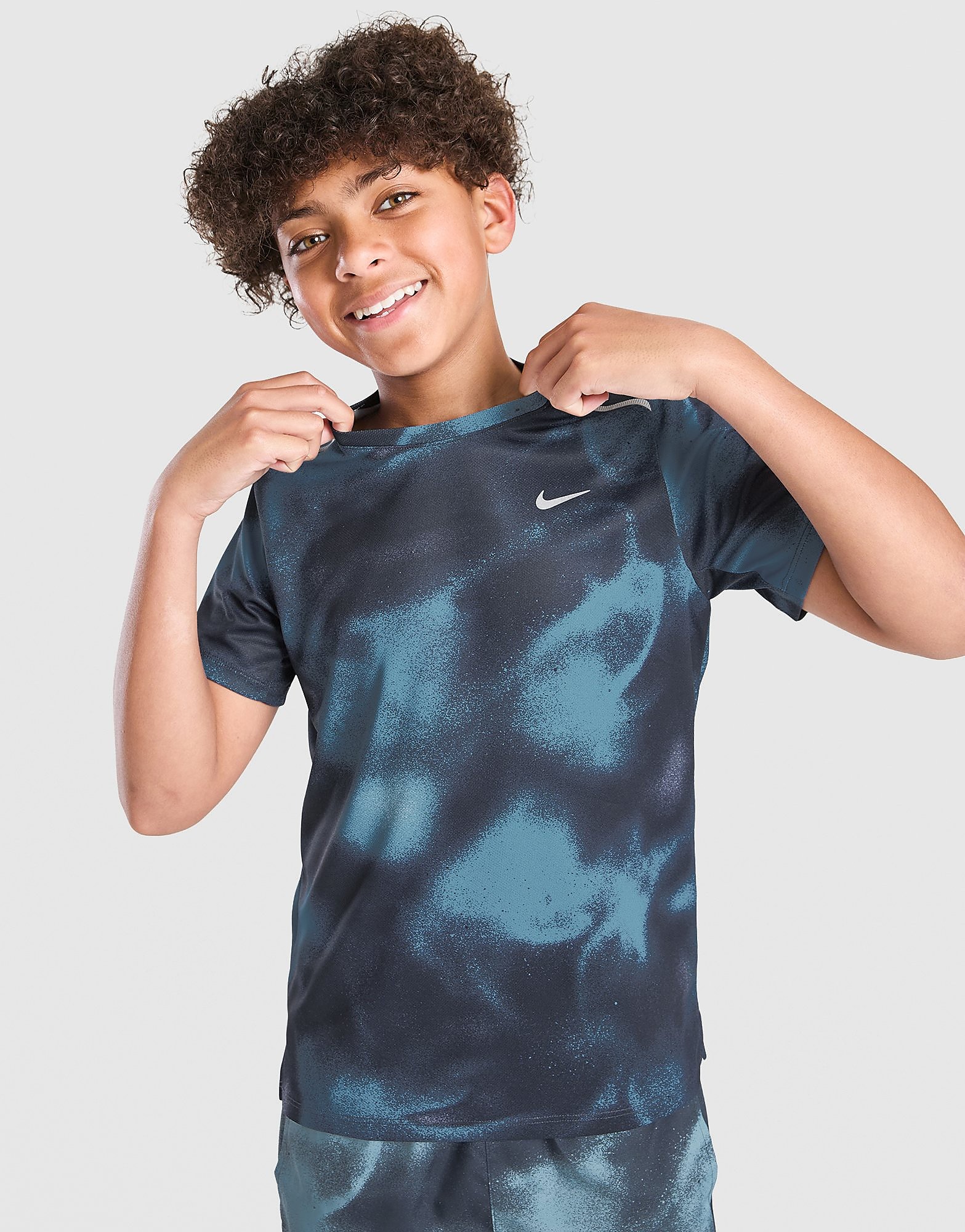 Nike Miler All Over Print T-Shirt Junior - Blu, Blu