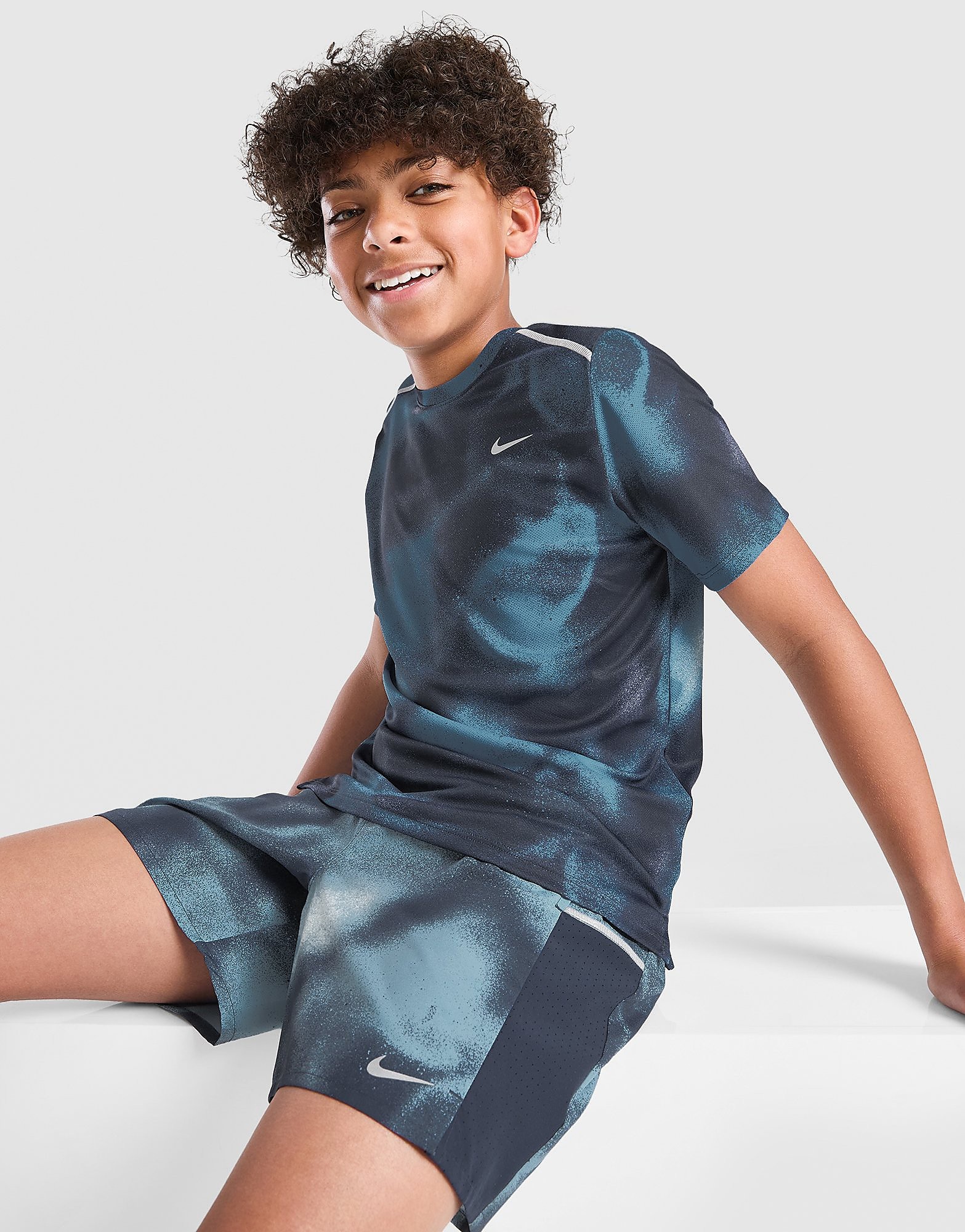 Nike Miler All Over Print Shorts Junior - Blu, Blu
