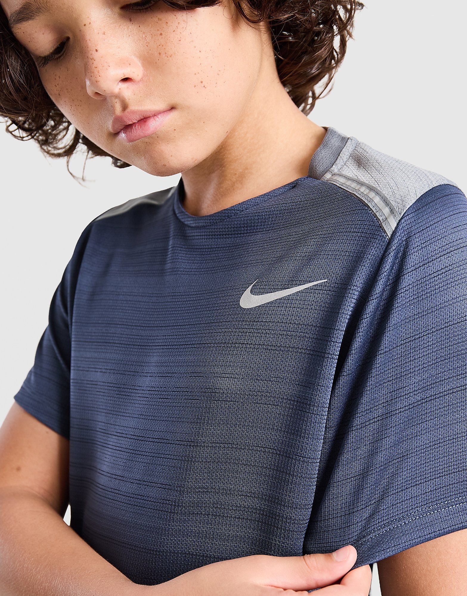 Nike Miler T-Shirt Junior Blauw Kind Blauw
