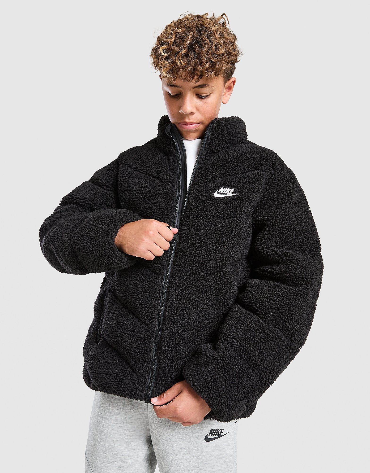 Nike Sportswear Sherpa Jacket Junior Zwart Kind Zwart
