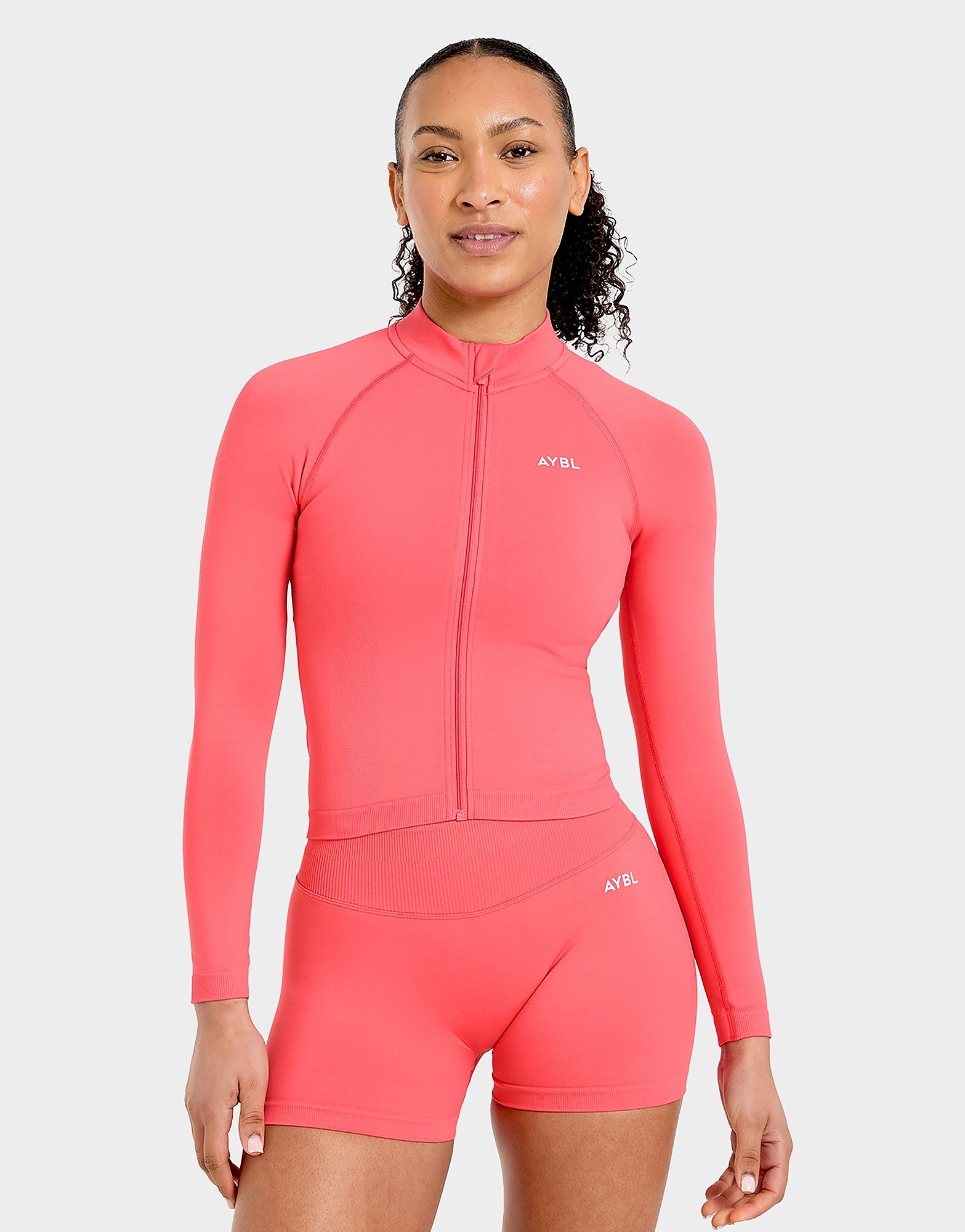 AYBL Enhance Full Zip Seamless Top - Roze- Dames, Roze S