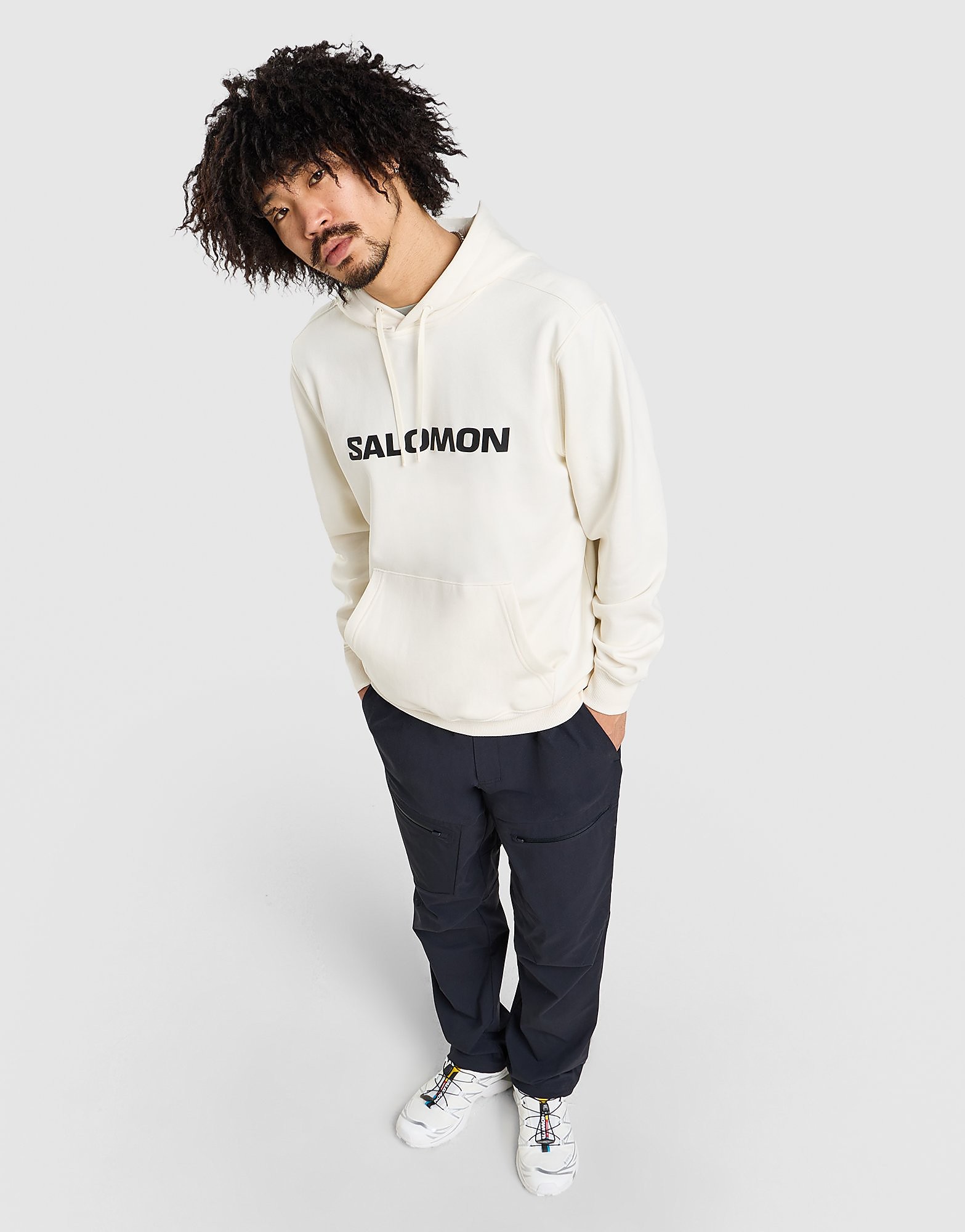 Salomon Large Logo Hoodie - Wit- Heren, Wit