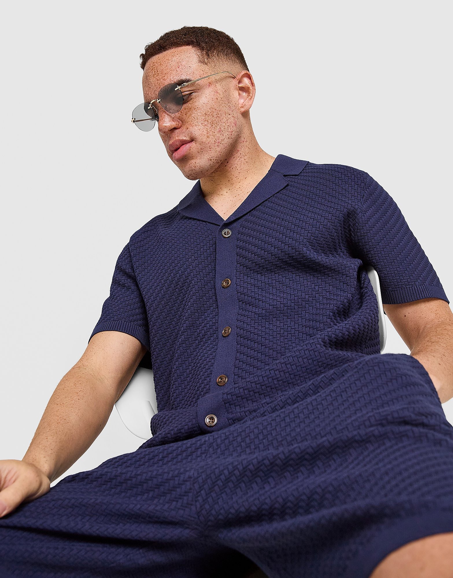 Belier Knit Shirt - Blauw- Heren, Blauw