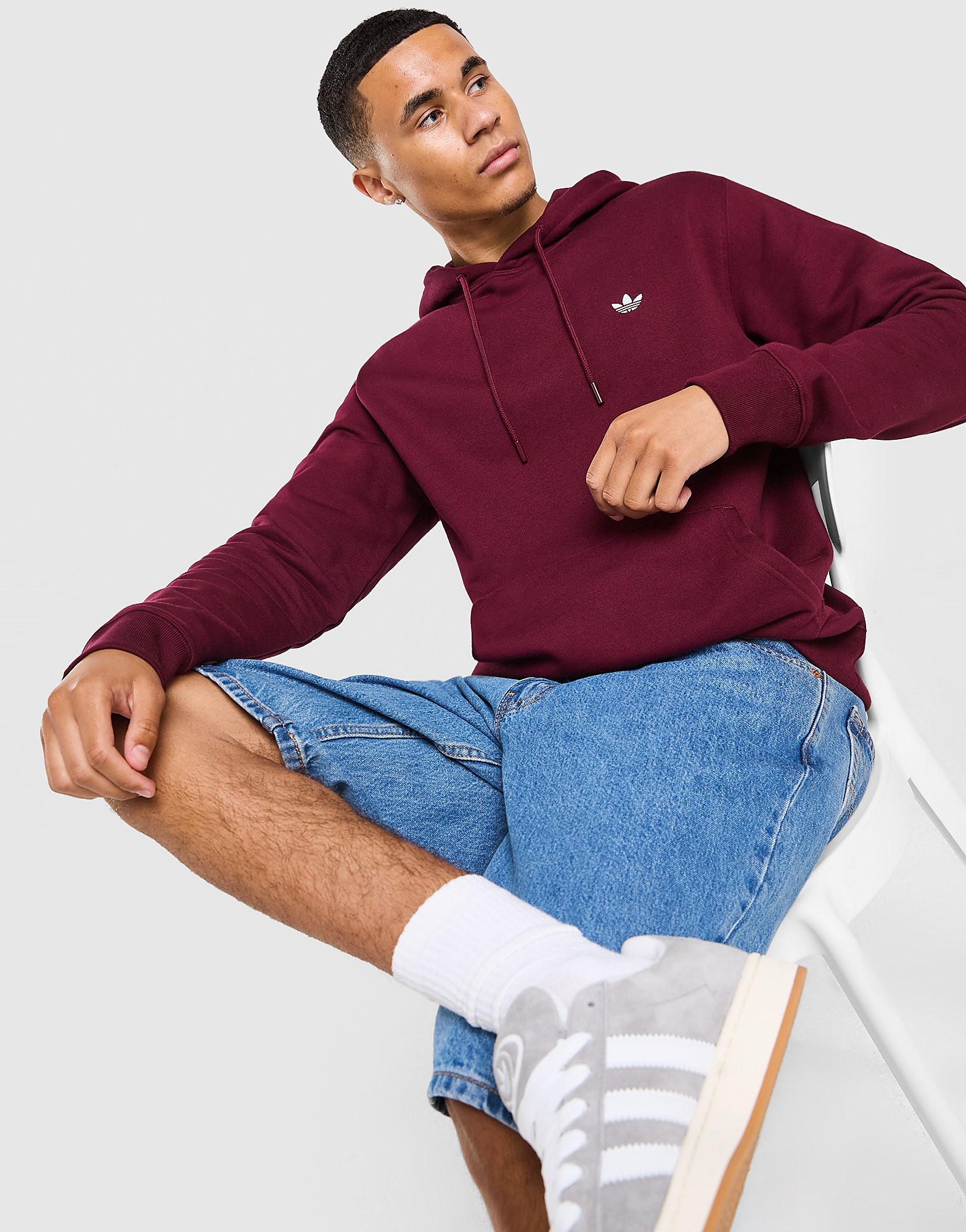 adidas Originals Sweat à Capuche Trefoil Essentials Rose pour homme - vue 5
