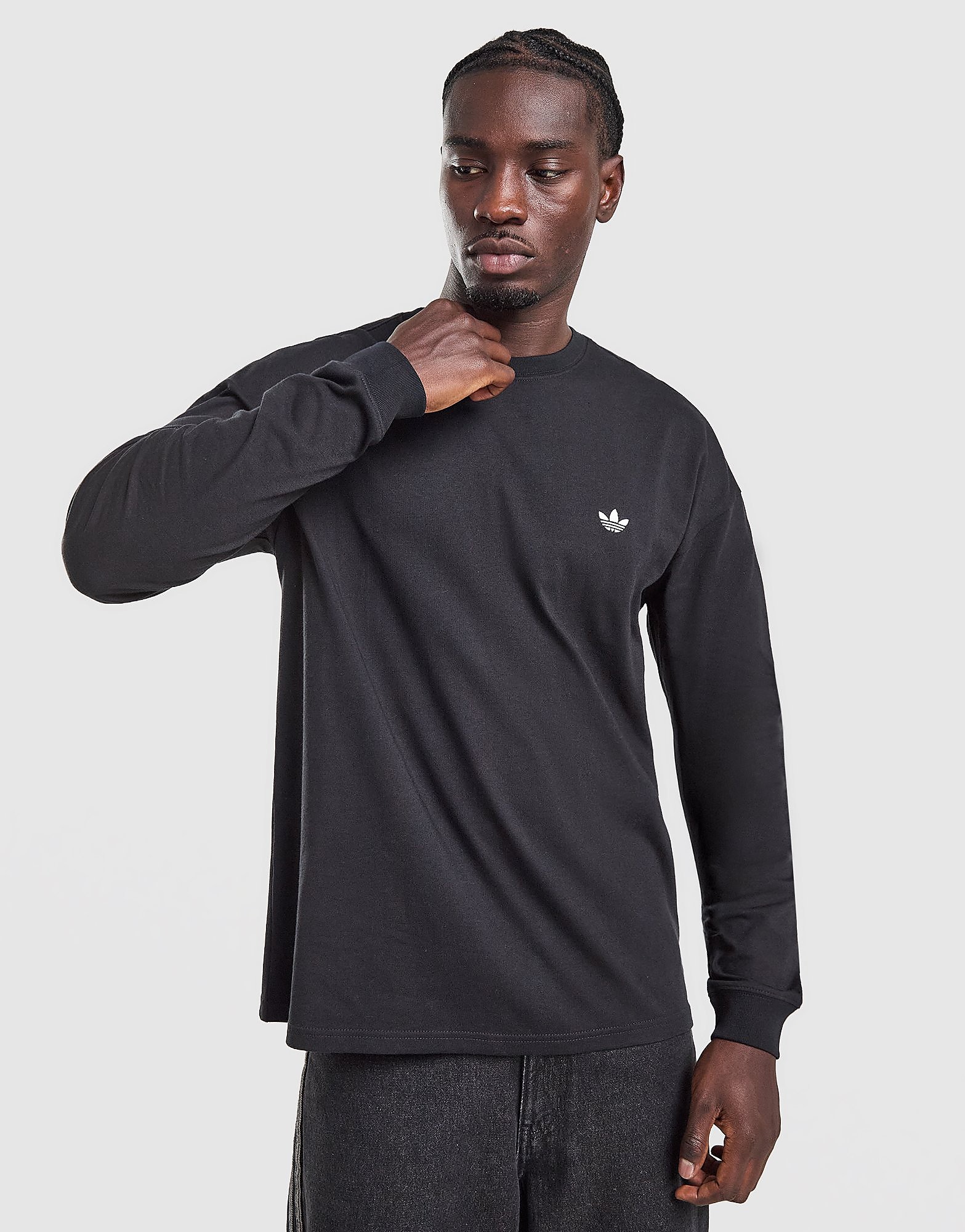 adidas Originals Trefoil Essentials Long Sleeve T-Shirt - Zwart- Heren, Zwart XL
