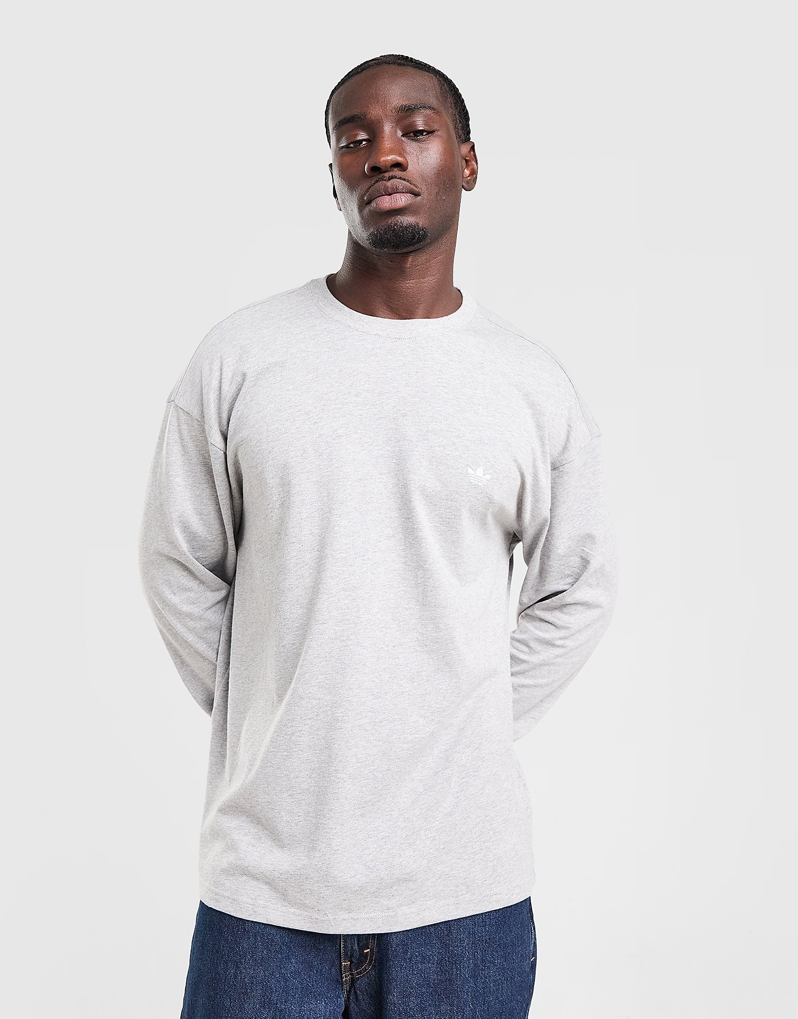 adidas Originals Trefoil Essentials Long Sleeve T-Shirt - Grijs- Heren, Grijs M