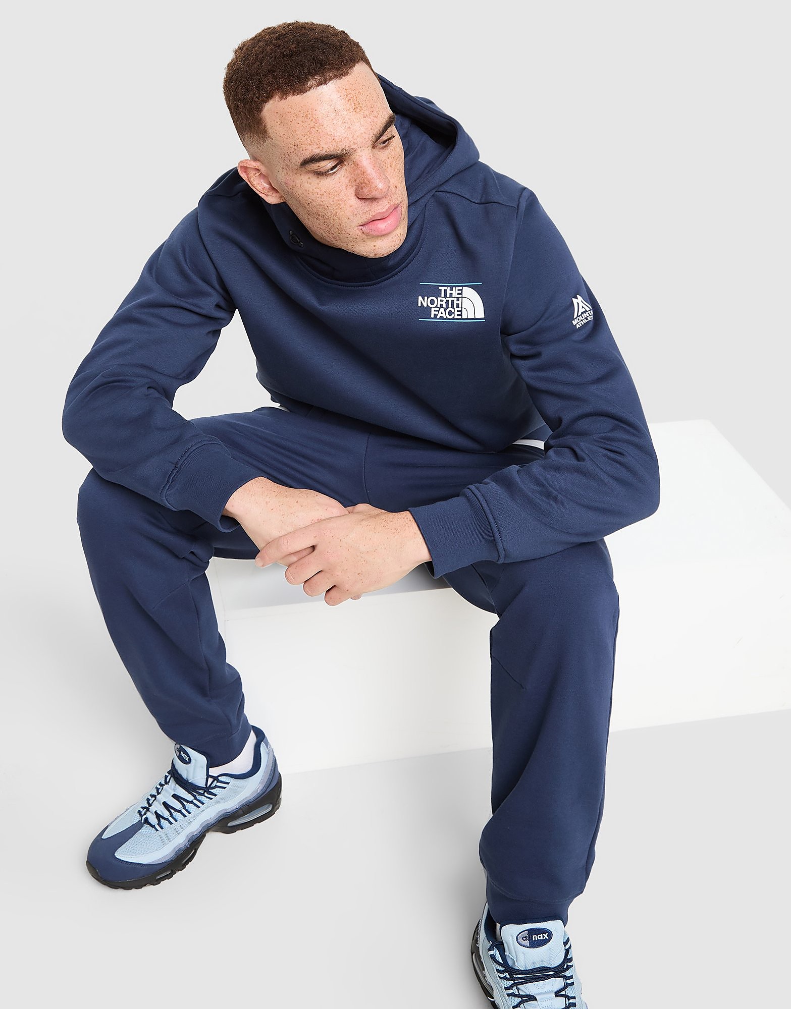 The North Face Mountain Athletics Fleece Overhead Hoodie Blauw- Heren Blauw