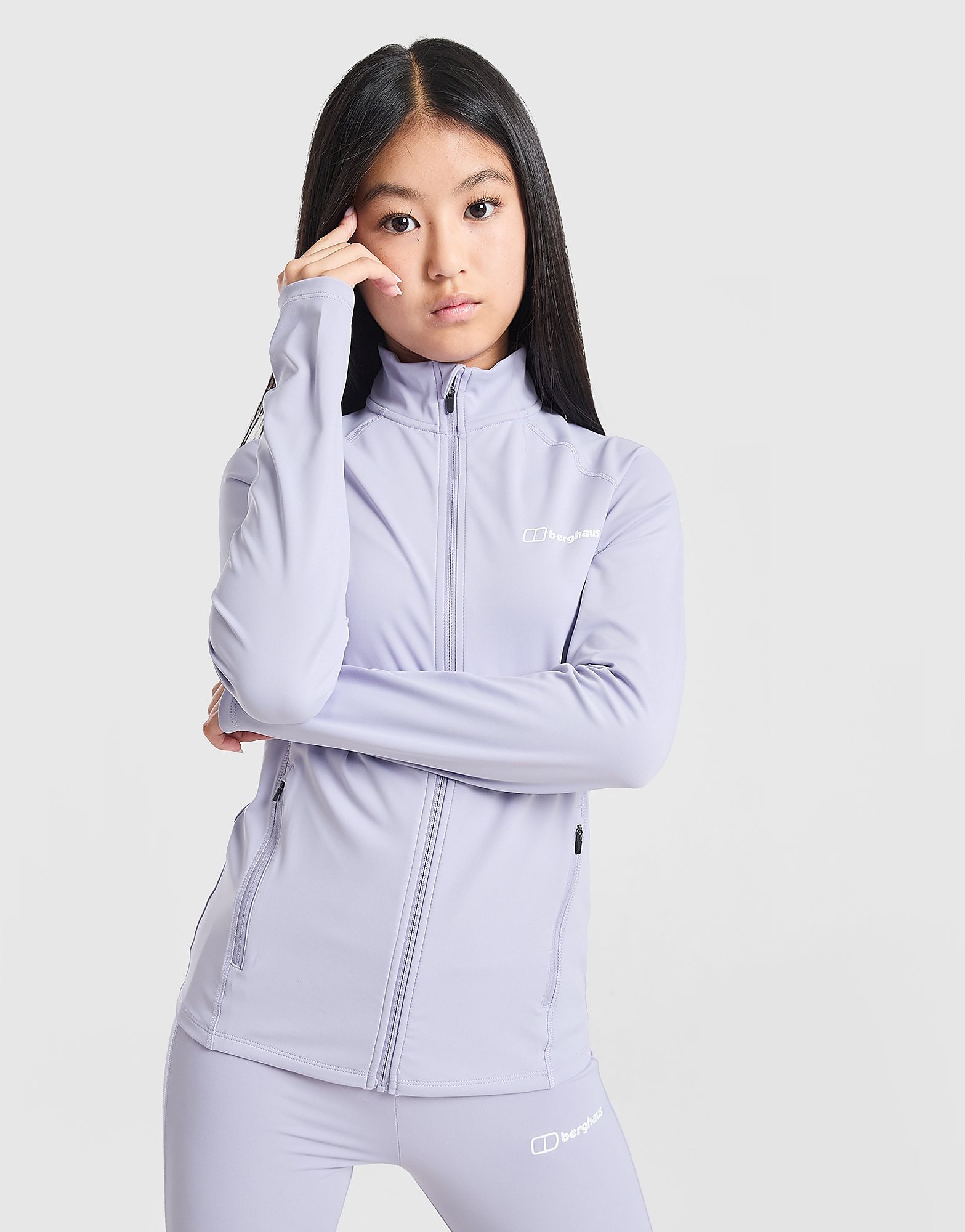 Berghaus Girls' Aptitude Full Zip Top Junior - Paars, Paars