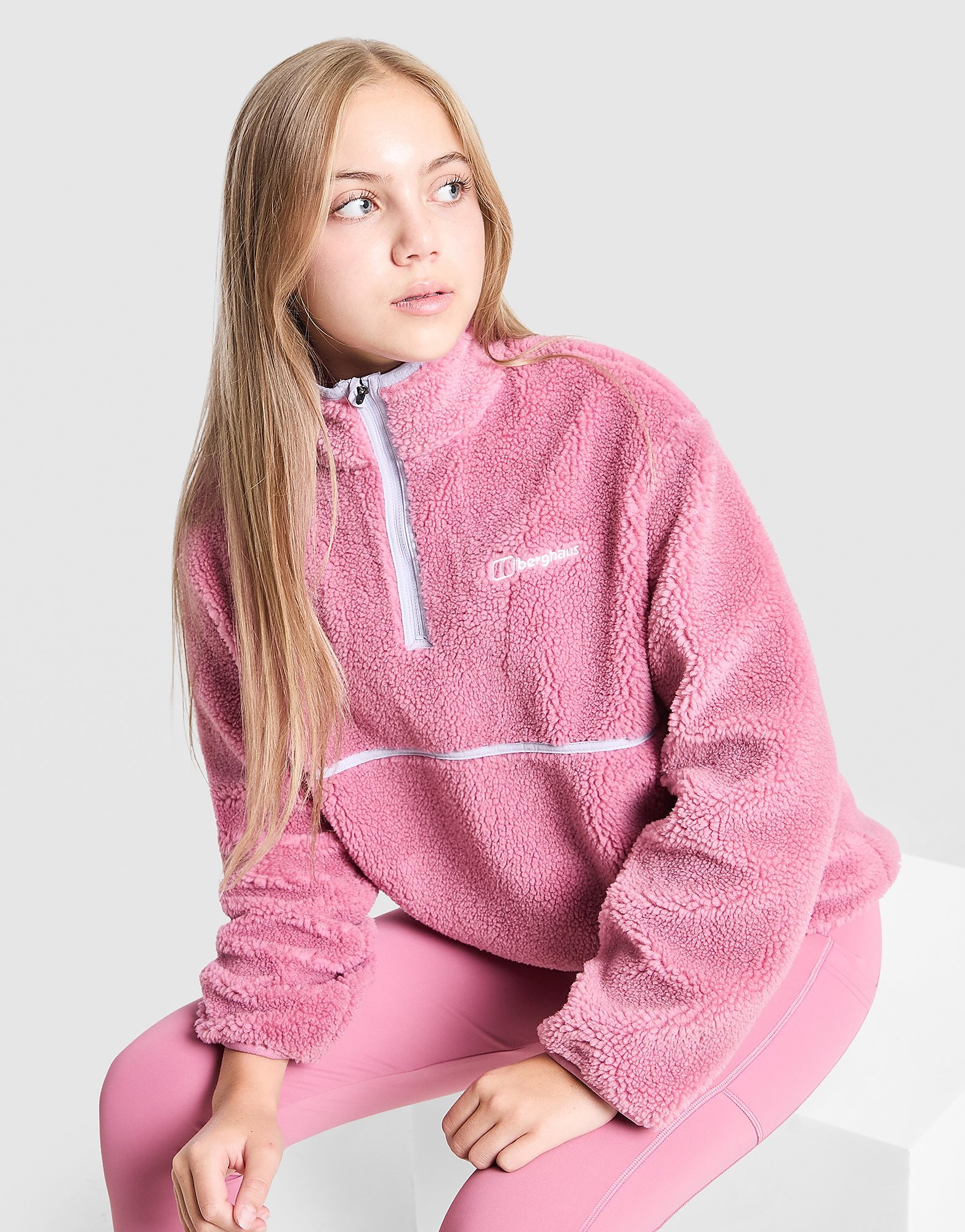 Berghaus Girls' 1/2 Zip Fleece Sweatshirt Junior - Roze - Kind, Roze