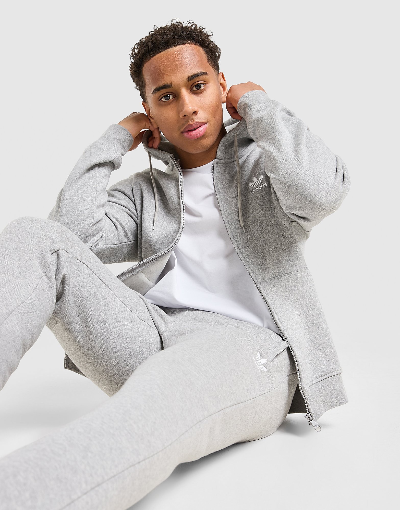 adidas Veste à capuche entièrement zippée Trèfle Essentials - vue 1