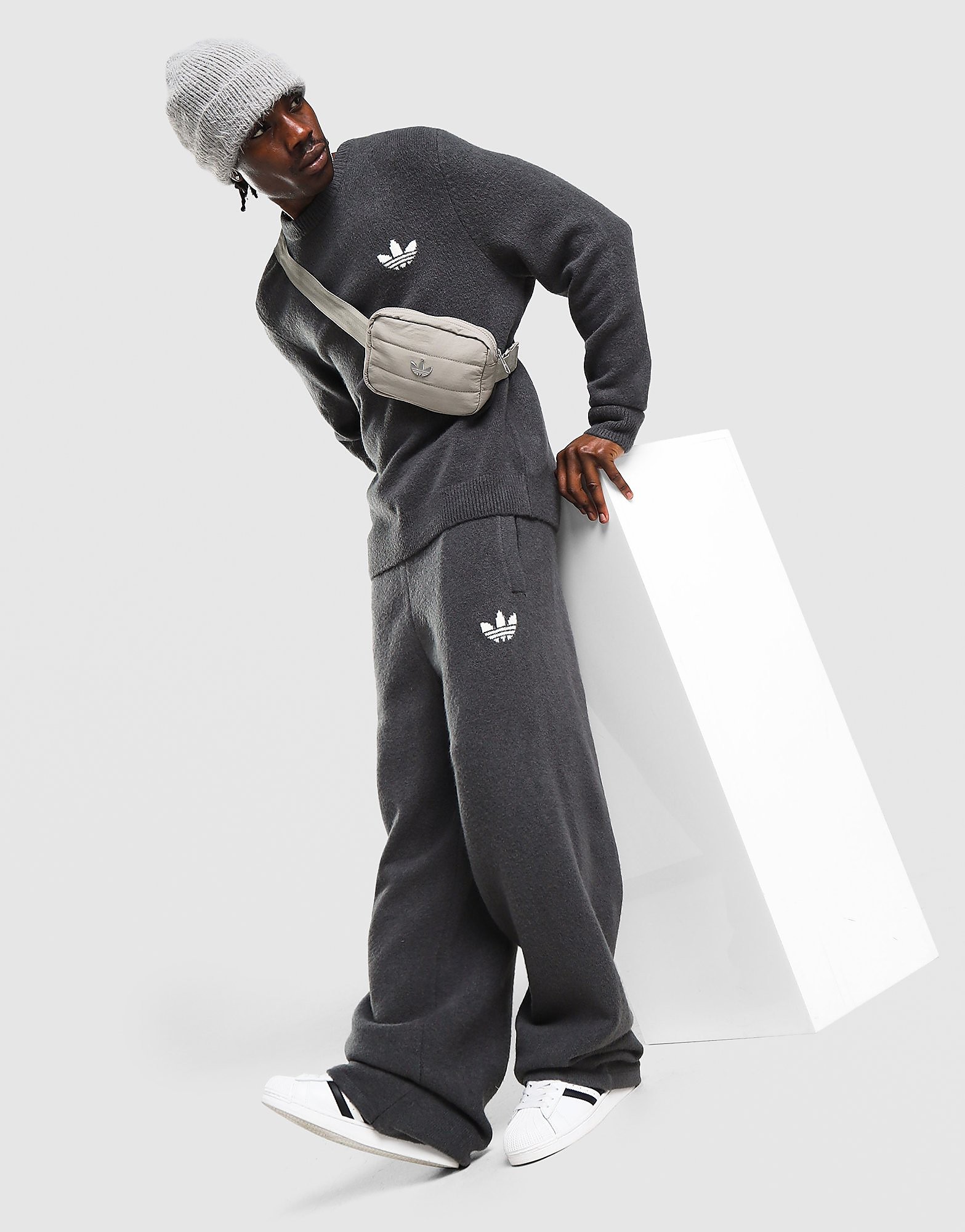 adidas Originals Trefoil Essentials Knit Pants - Grijs- Heren, Grijs