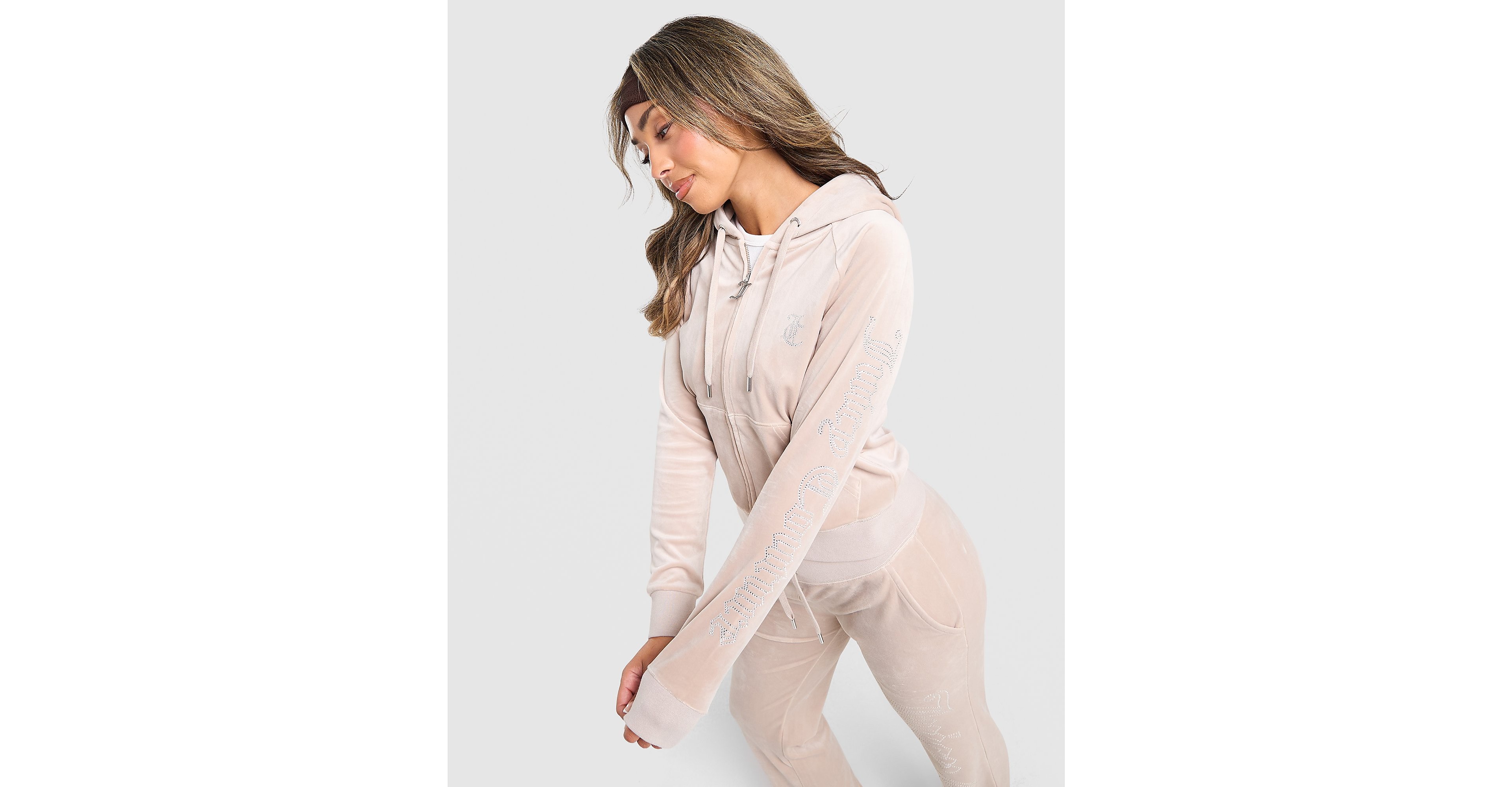 Outline Diamante Full Zip Hoodie