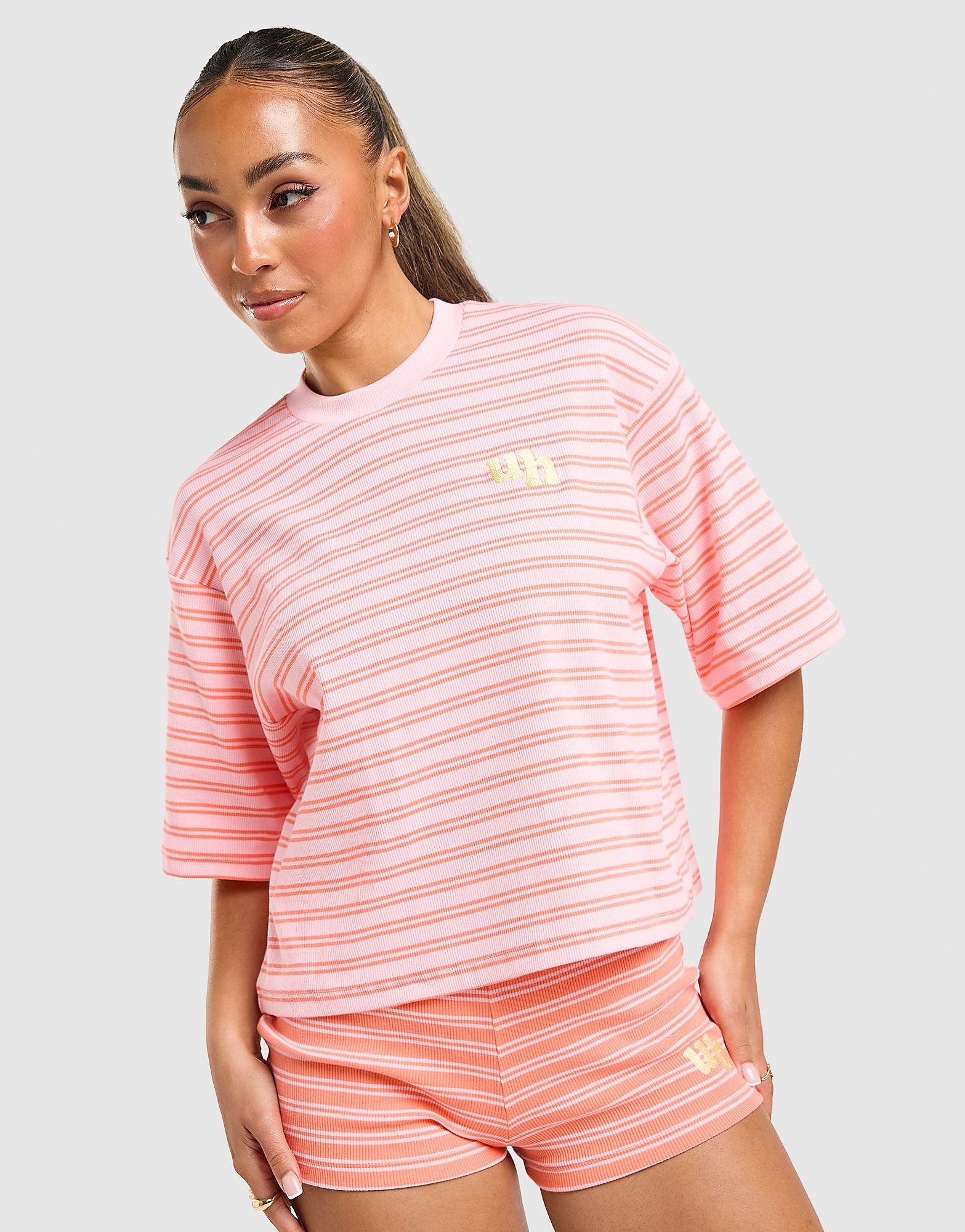 Mara Stripe T-Shirt - Damen, Rosa - female - Size: L