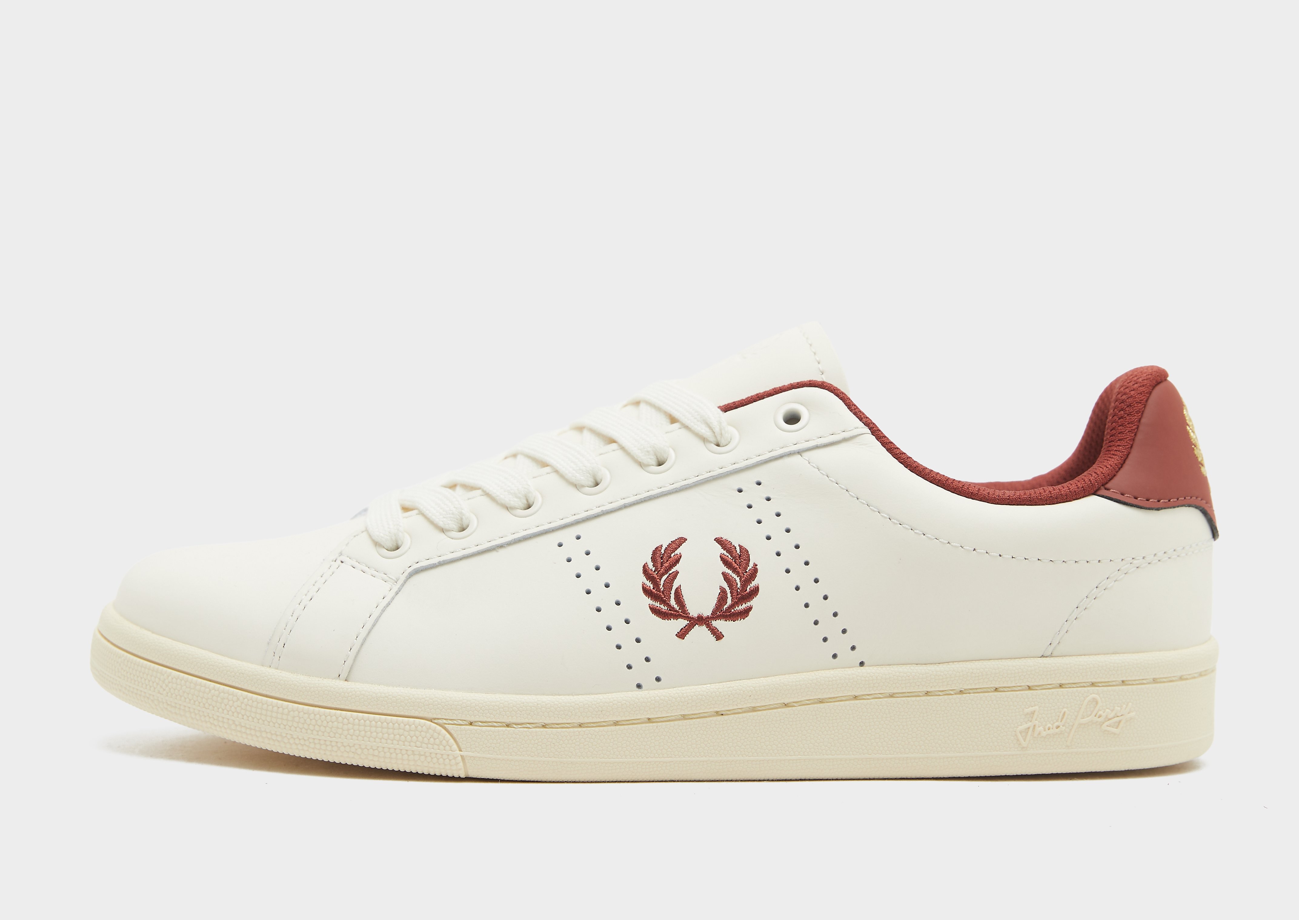 Fred Perry B721 Leather - Wit- Heren, Wit