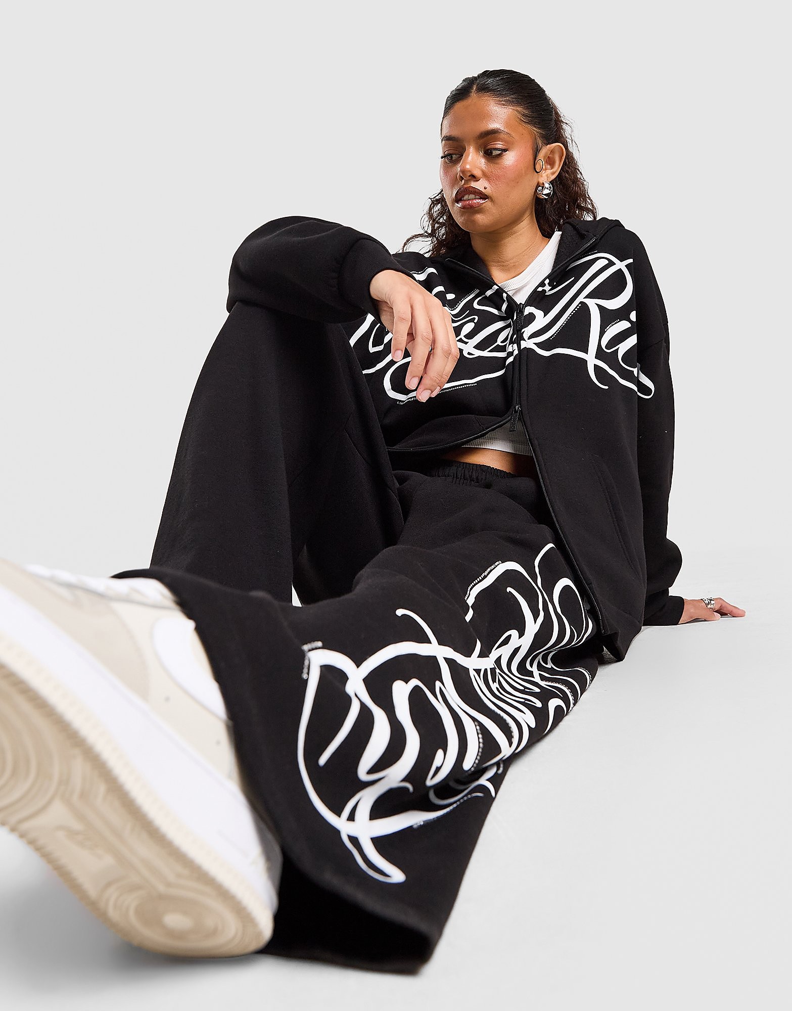 Hoodrich Celeste Wide Leg Joggers Zwart- Dames Zwart