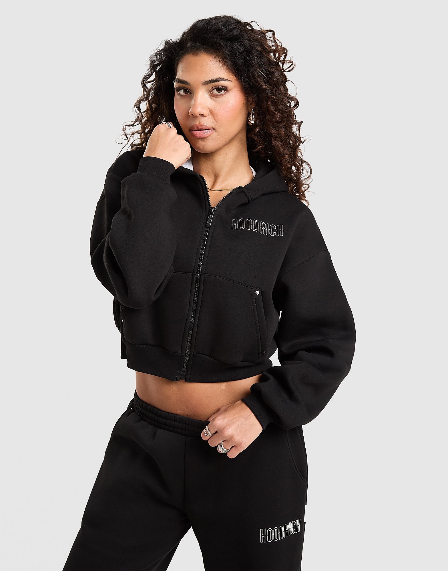 Hoodrich OG Ion v2 Boxy Full Zip Hoodie Zwart- Dames Zwart