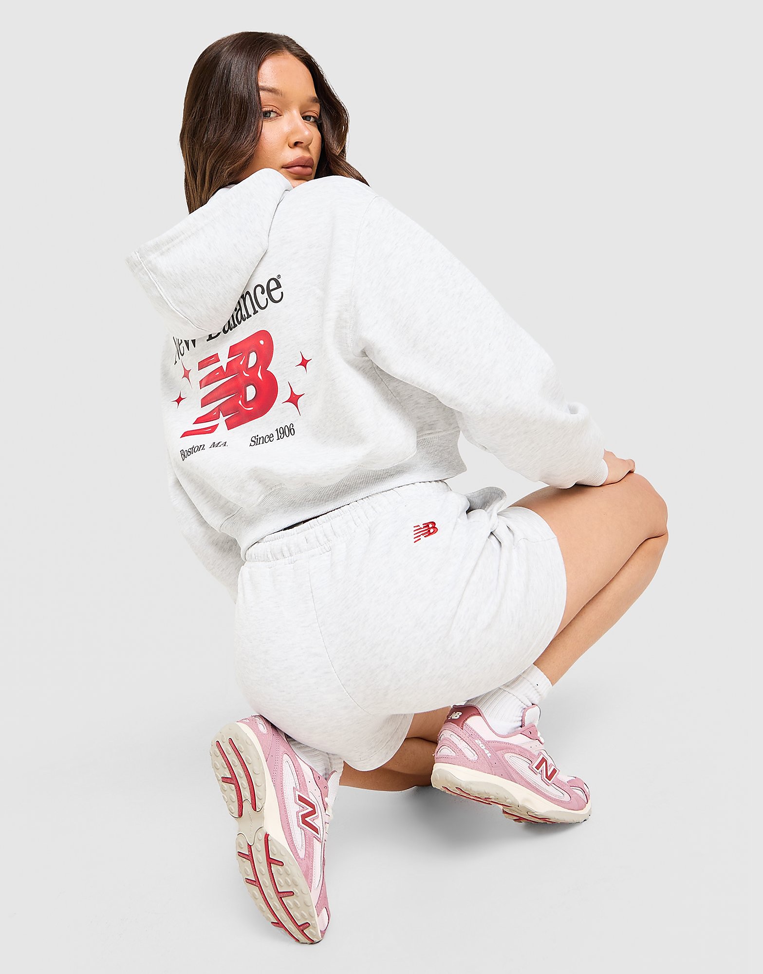 New Balance Chrome Cropped Full Zip Hoodie