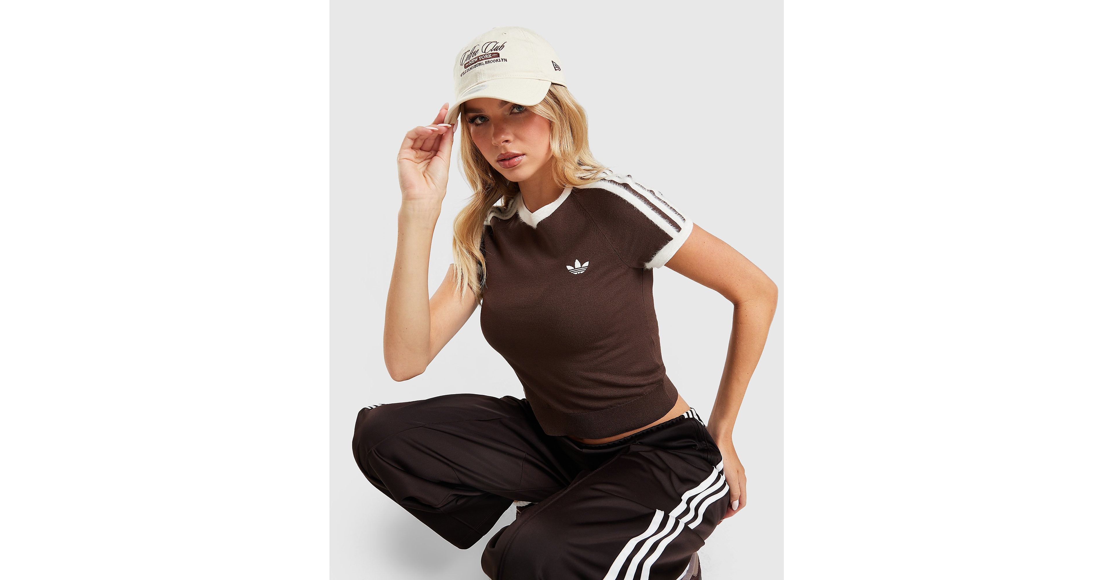 Fluffy 3-Stripes Knit Slim T-Shirt