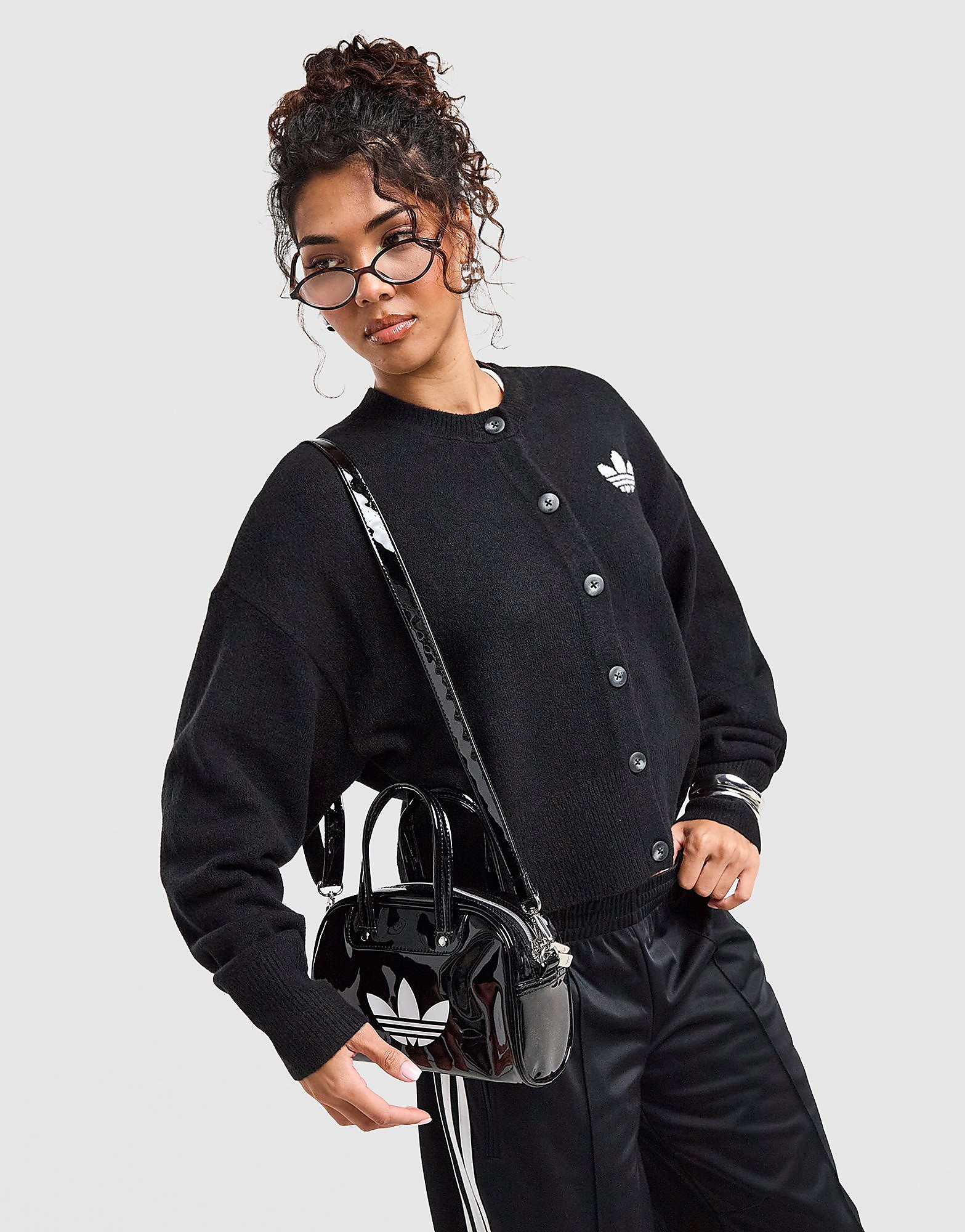 Adidas Originals Trefoil Knit Cardigan Zwart- Dames Zwart