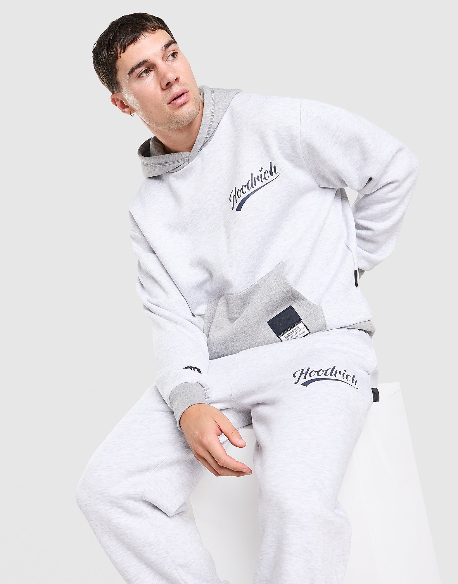 Hoodrich Script Colour Block Hoodie - Grijs- Heren, Grijs XS