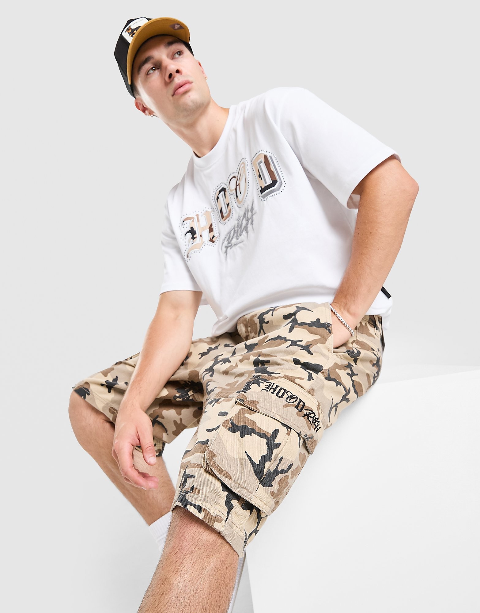 Hoodrich Camo Iron Jorts - Beige- Heren, Beige XS