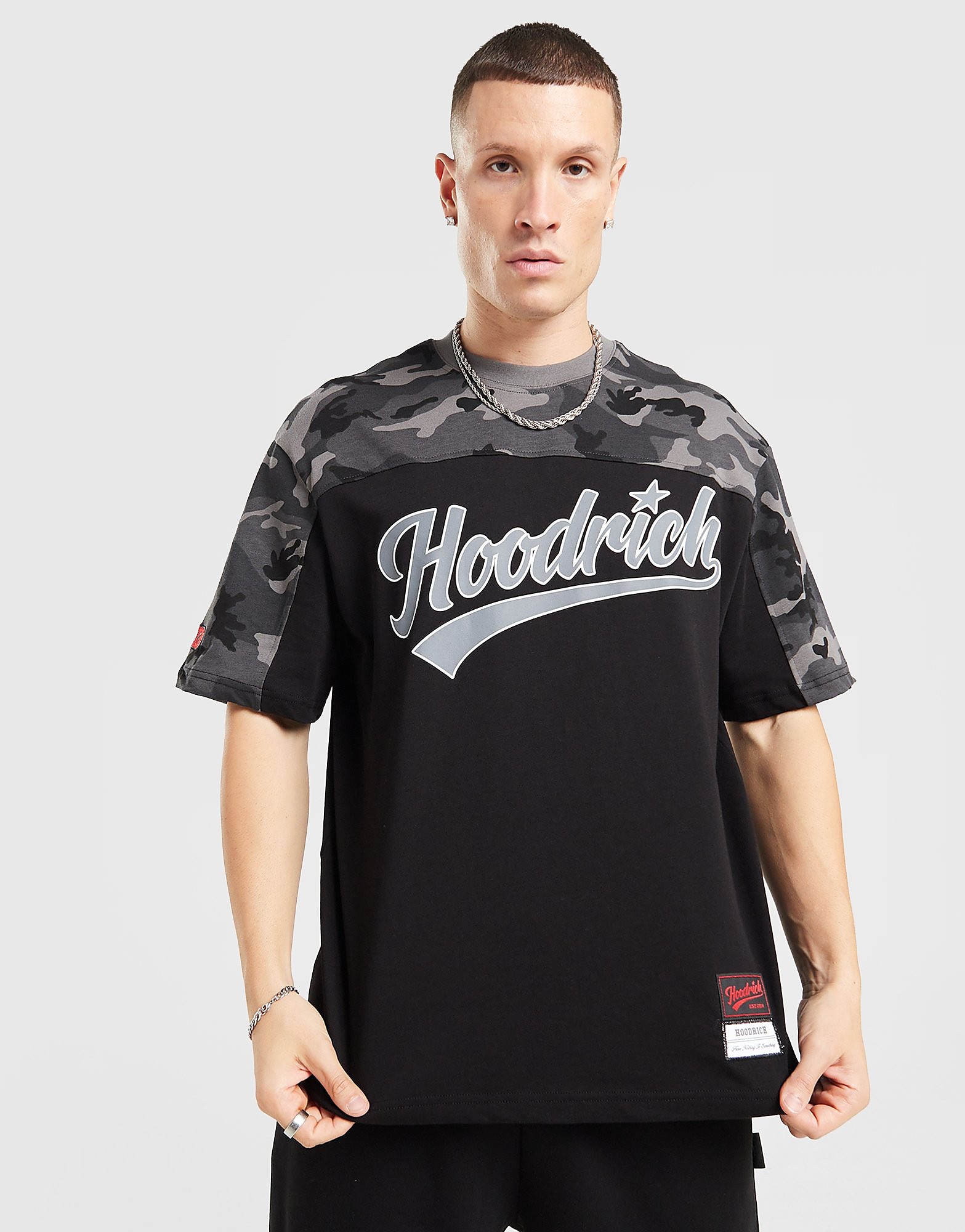 Hoodrich Colour Block Stade T-Shirt - Zwart- Heren, Zwart XS