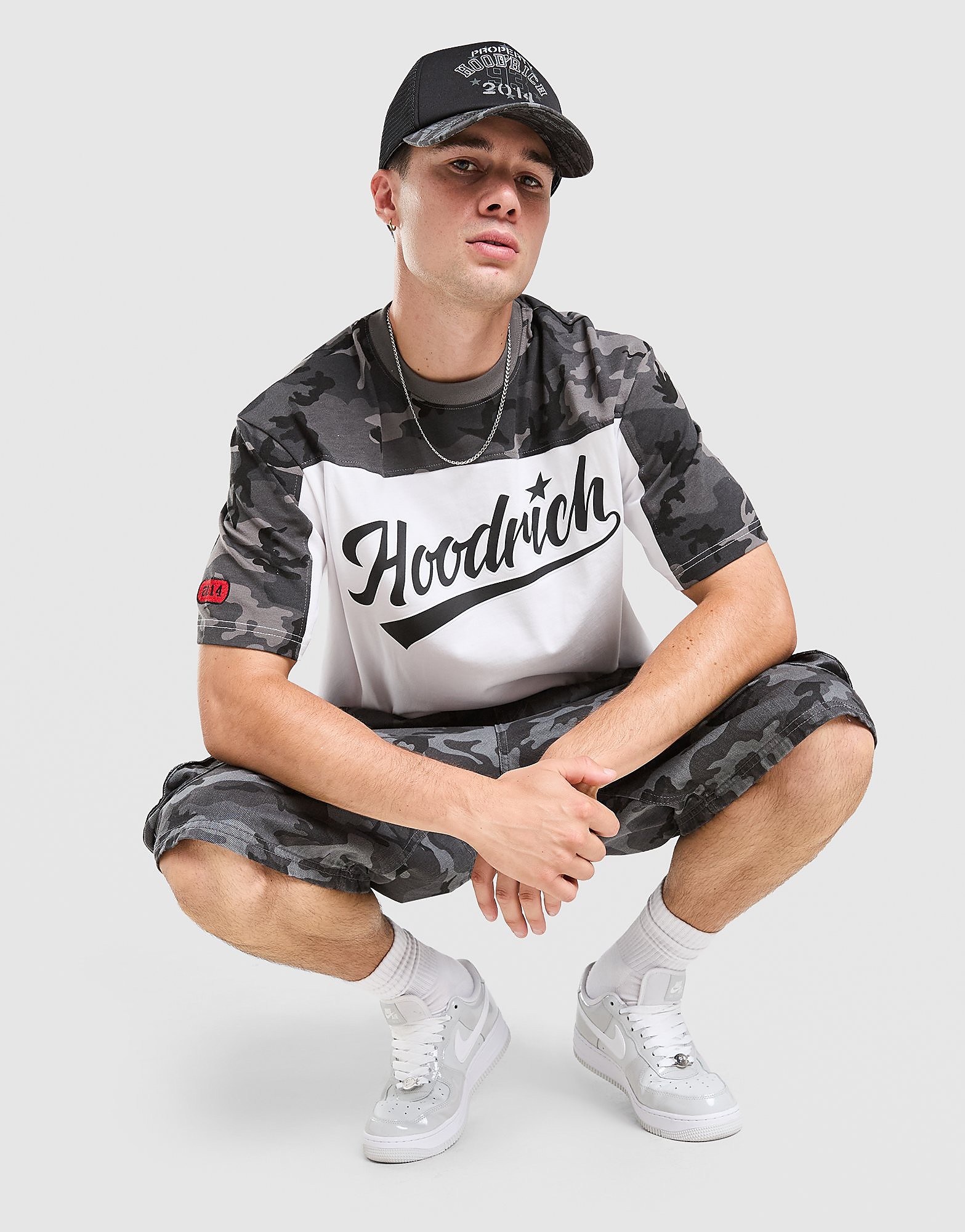 Hoodrich Colour Block Stade T-Shirt - Wit- Heren, Wit XS