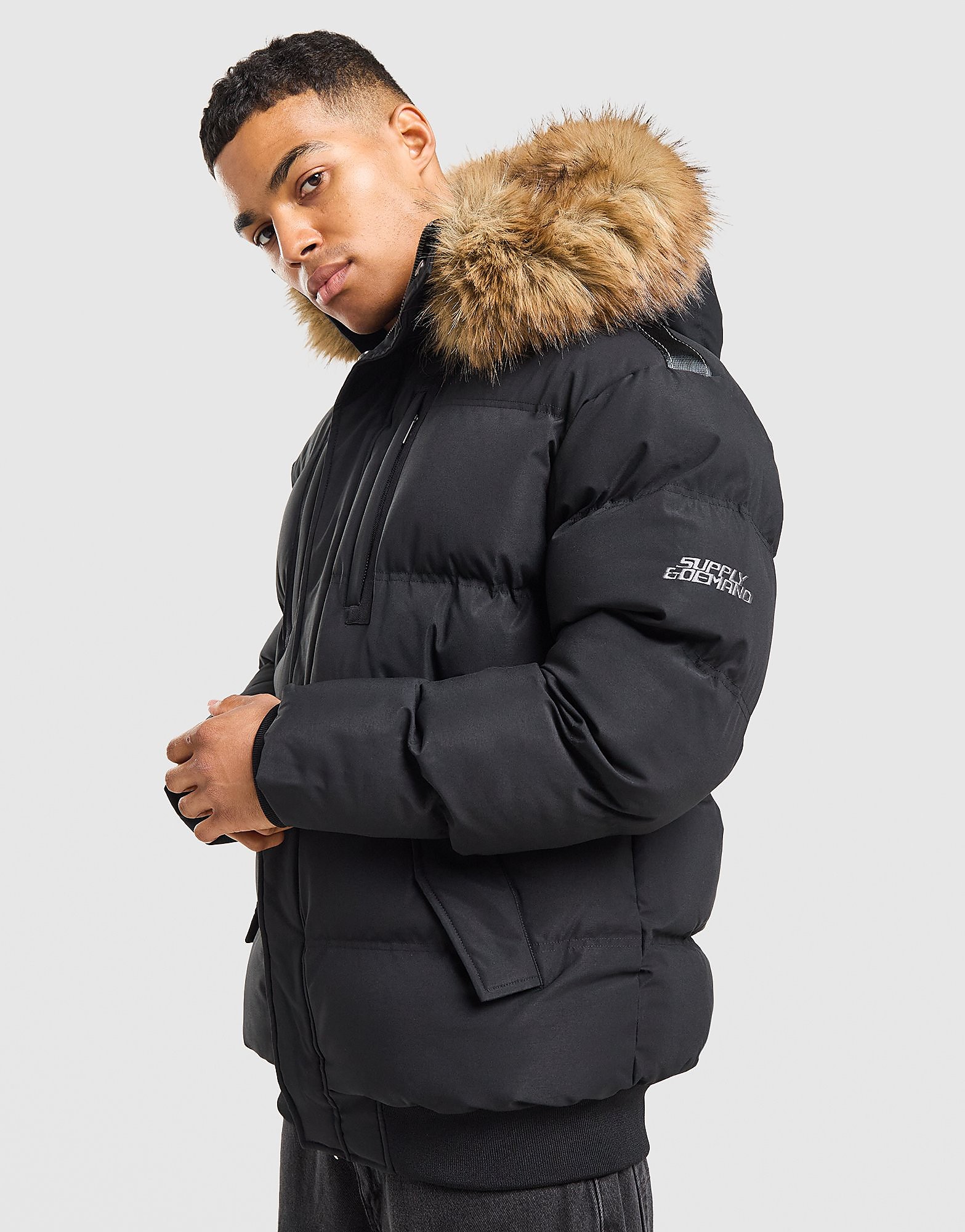 Supply & Demand Croft Short Parker Jacket Zwart- Heren Zwart