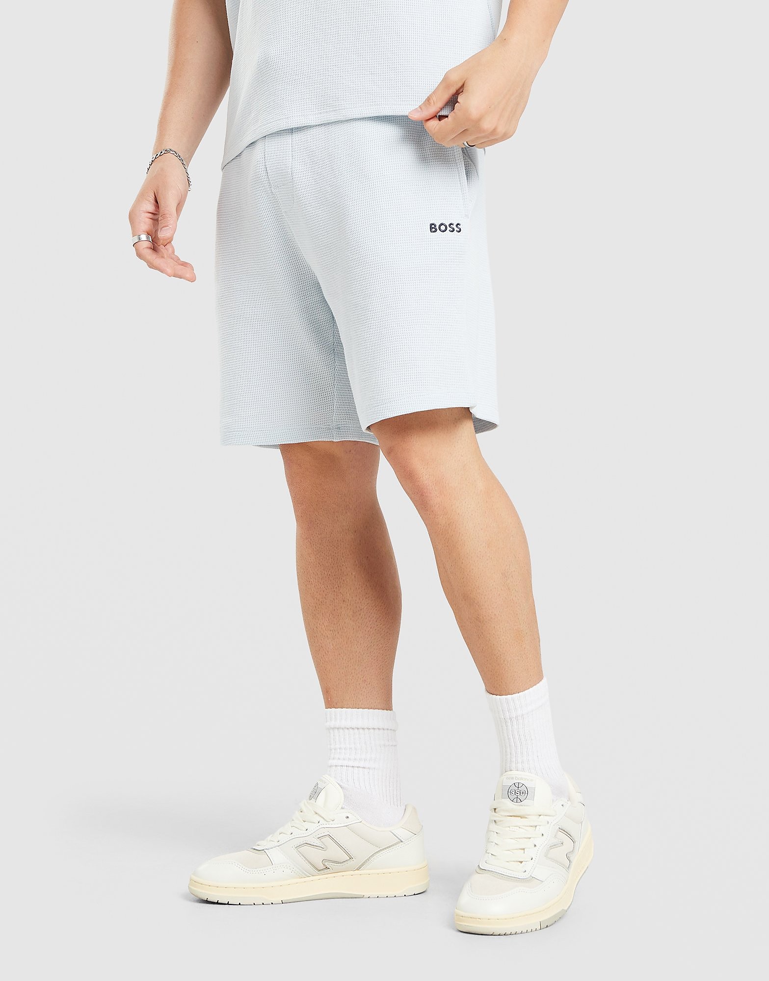 BOSS Waffle Shorts - Blauw- Heren, Blauw S