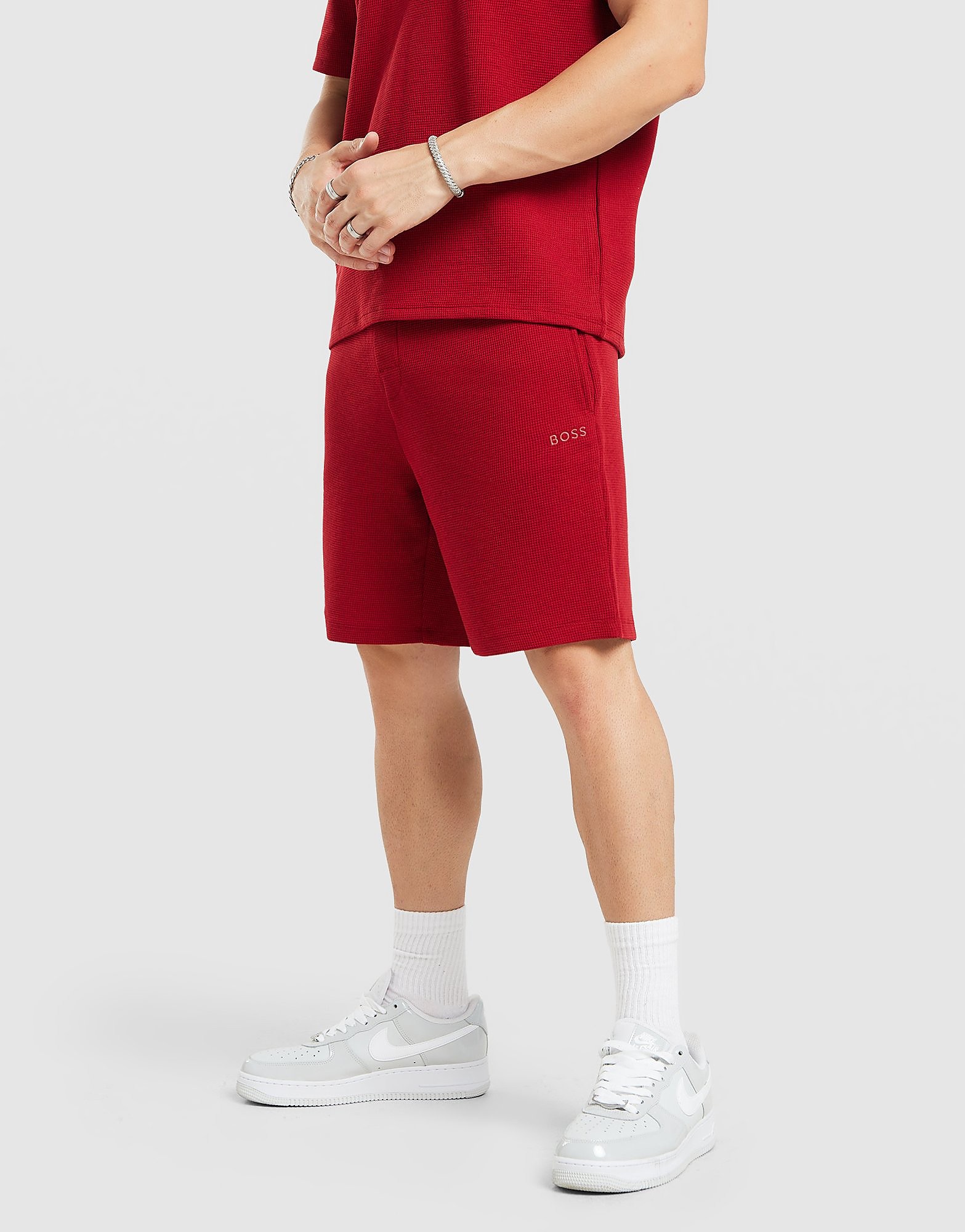 BOSS Waffle Shorts - Rood- Heren, Rood L